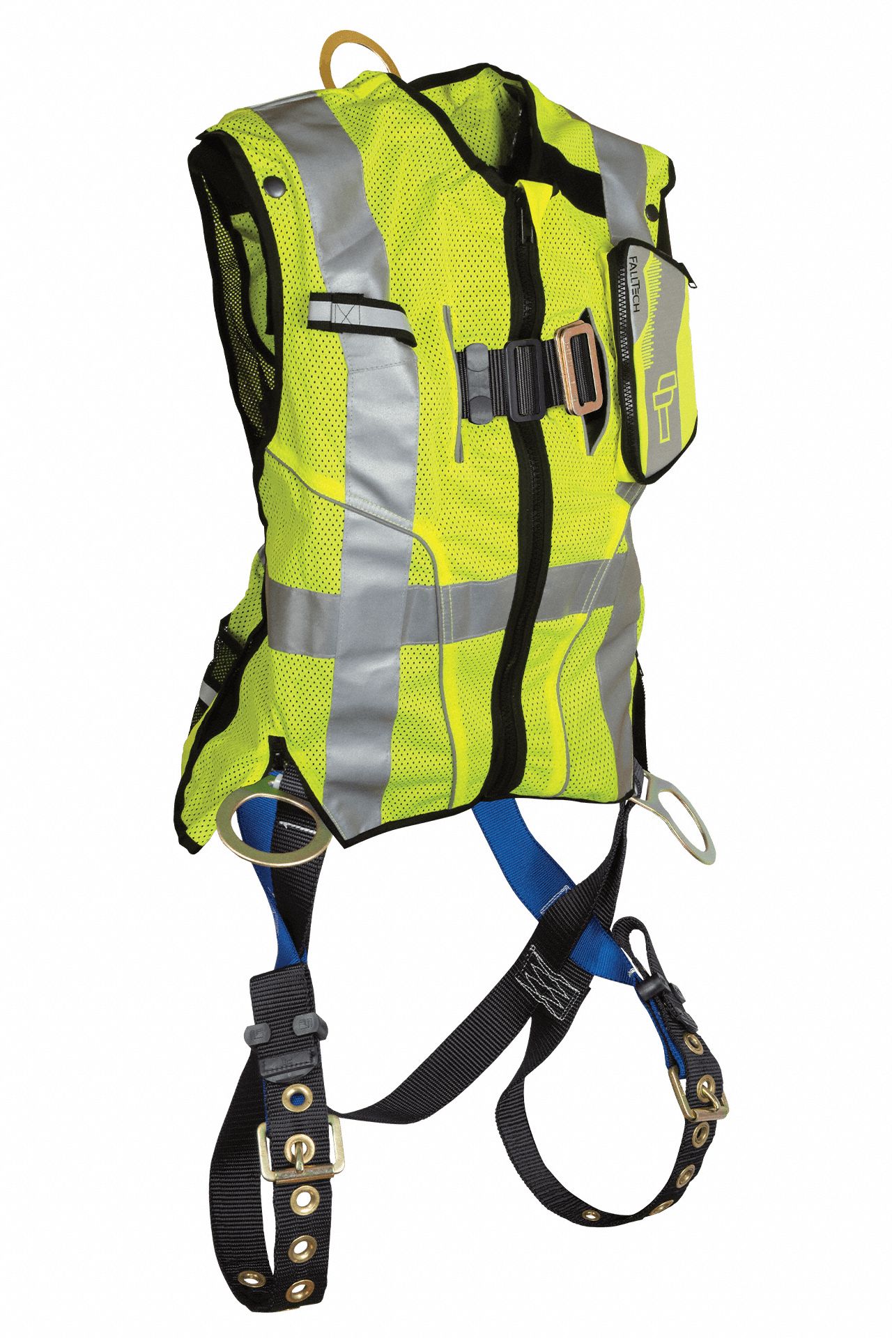 CONTRACTOR 3D FULL BODY HARNESS, L/XL, BLUE, MATING, TONGUE-BUCKLE, STEEL