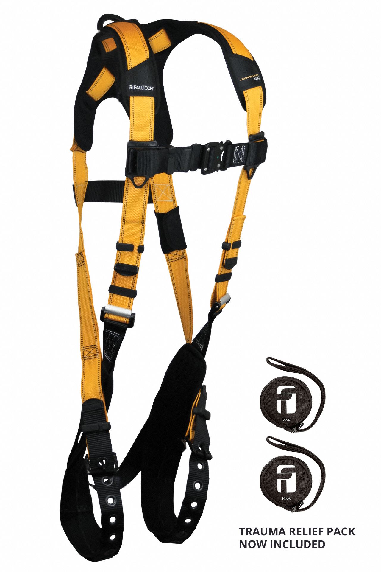 1D FULL BODY HARNESS, XL, YELLOW, QUICK-CONNECT, TONGUE-BUCKLE, ALUMINUM