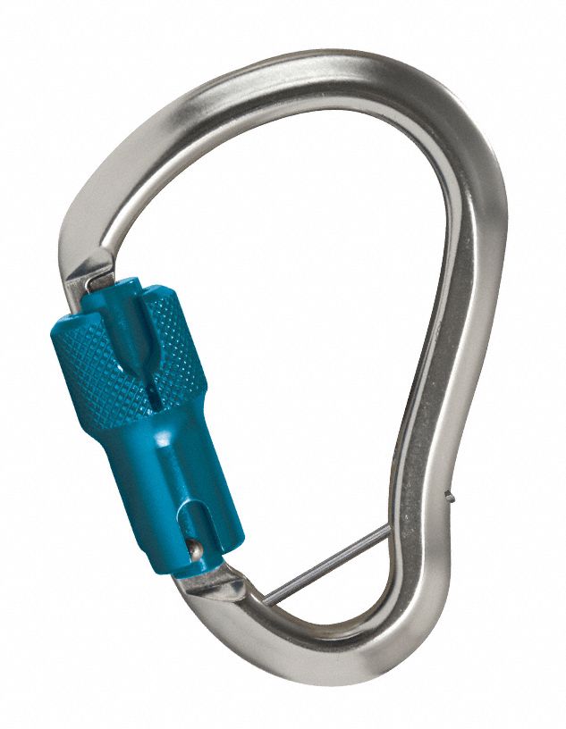 CARABINER, GREY, 4 51/64 IN, 310 LBS, ALUMINUM