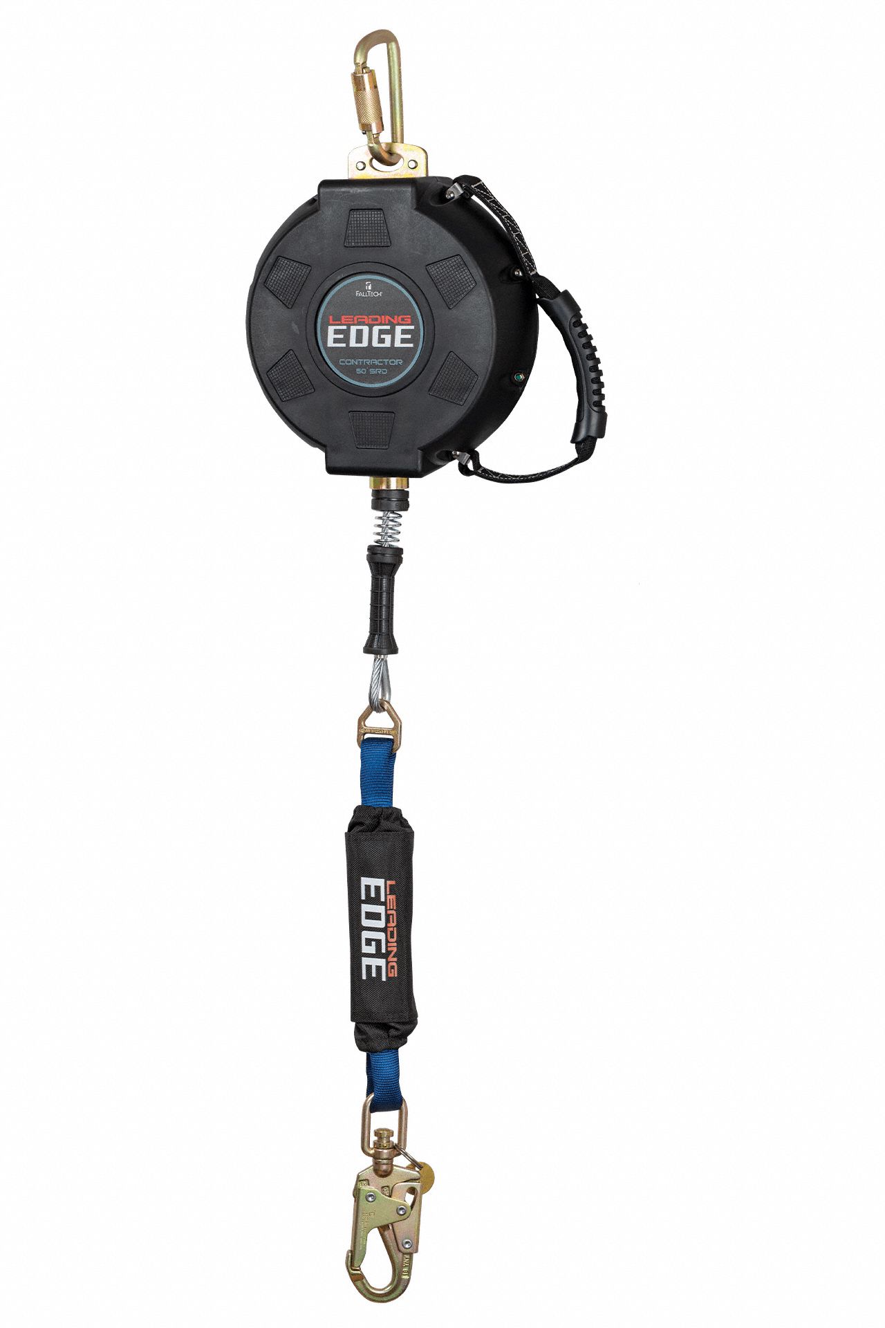 CONTRACTOR LEADING EDGE SELF-RETRACTING LIFELINE, BLACK, 310 LBS, 50 FT, STEEL CABLE