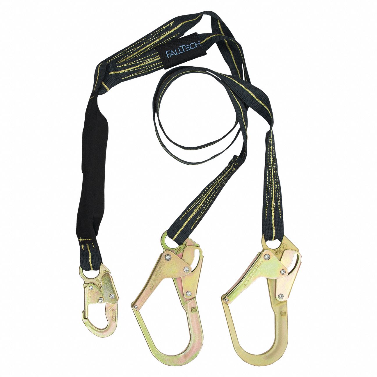 ENERGY-ABSORBING LANYARD, BLACK, KEVLAR, REBAR HOOK ANCHORAGE CONNECTION, 2 LEGS