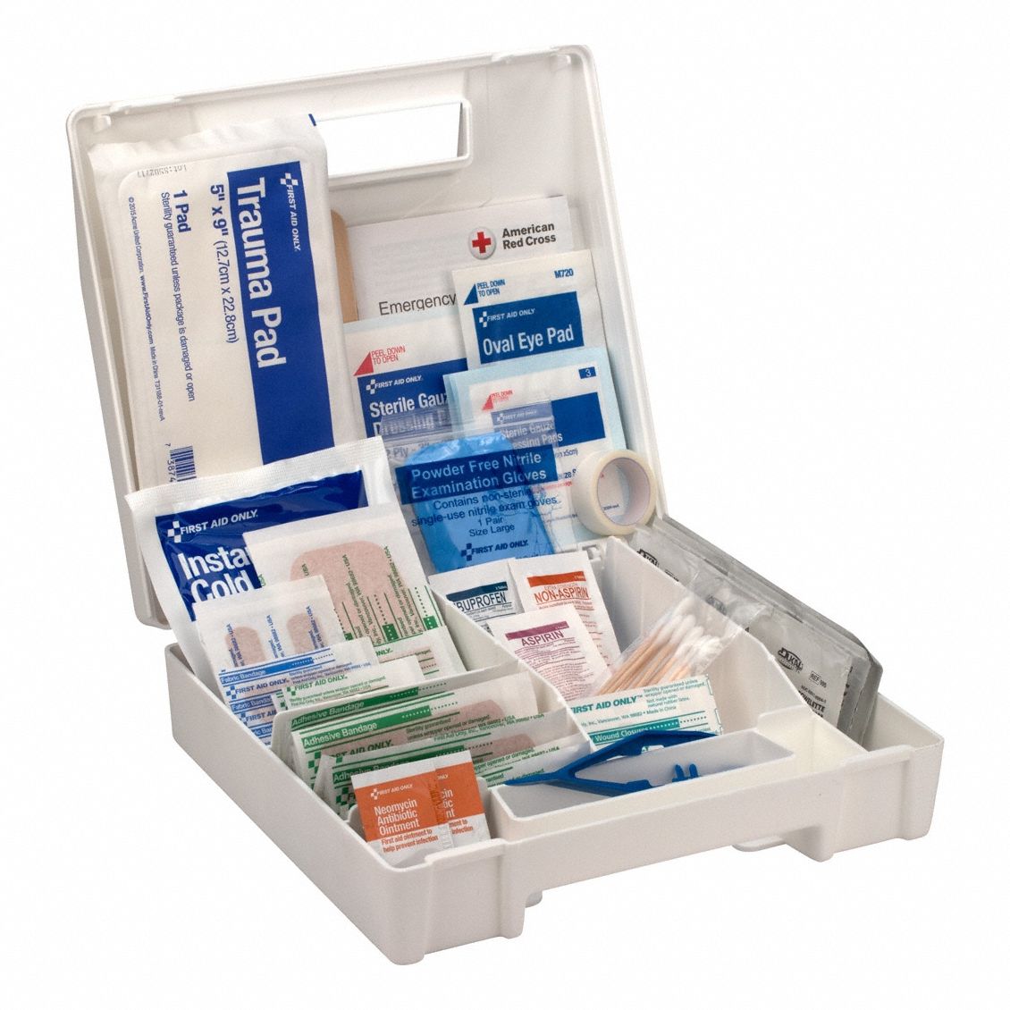 First Aid Kit w/House, 130pcs, 2.5x8", WHT