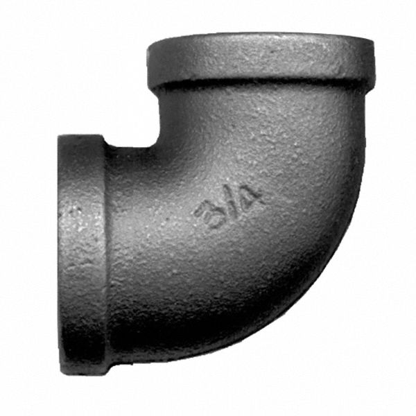 ELBOW, BLACK MALLEABLE IRON, 90 °  ELBOW, BLACK, 150 PSI