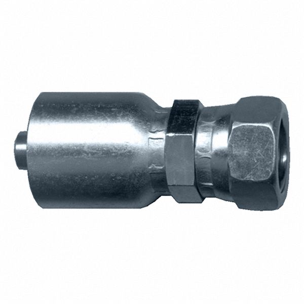 HOSE CRIMP END, STEEL, 5,800 PSI AT 70 F, ¼ IN ID, HOSE BARB X CRIMP CONNECTION, 5/16 IN HOSE FITTINGS
