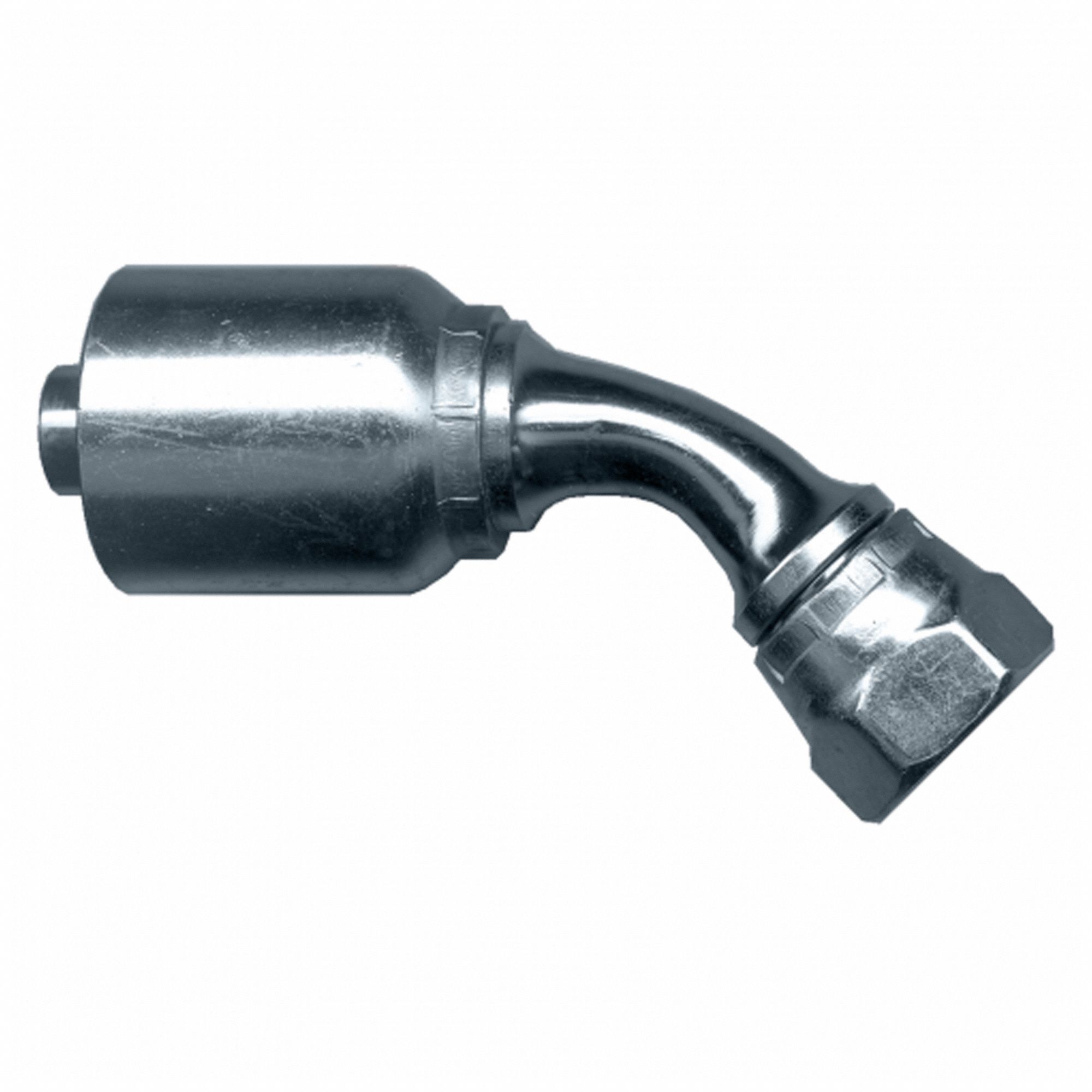 COUPLING, STEEL, 45 °  ELBOW, 4,250 PSI AT 70 F, ½ IN ID, HOSE BARB X SAE CONNECTION, ½ IN HOSE FITTINGS
