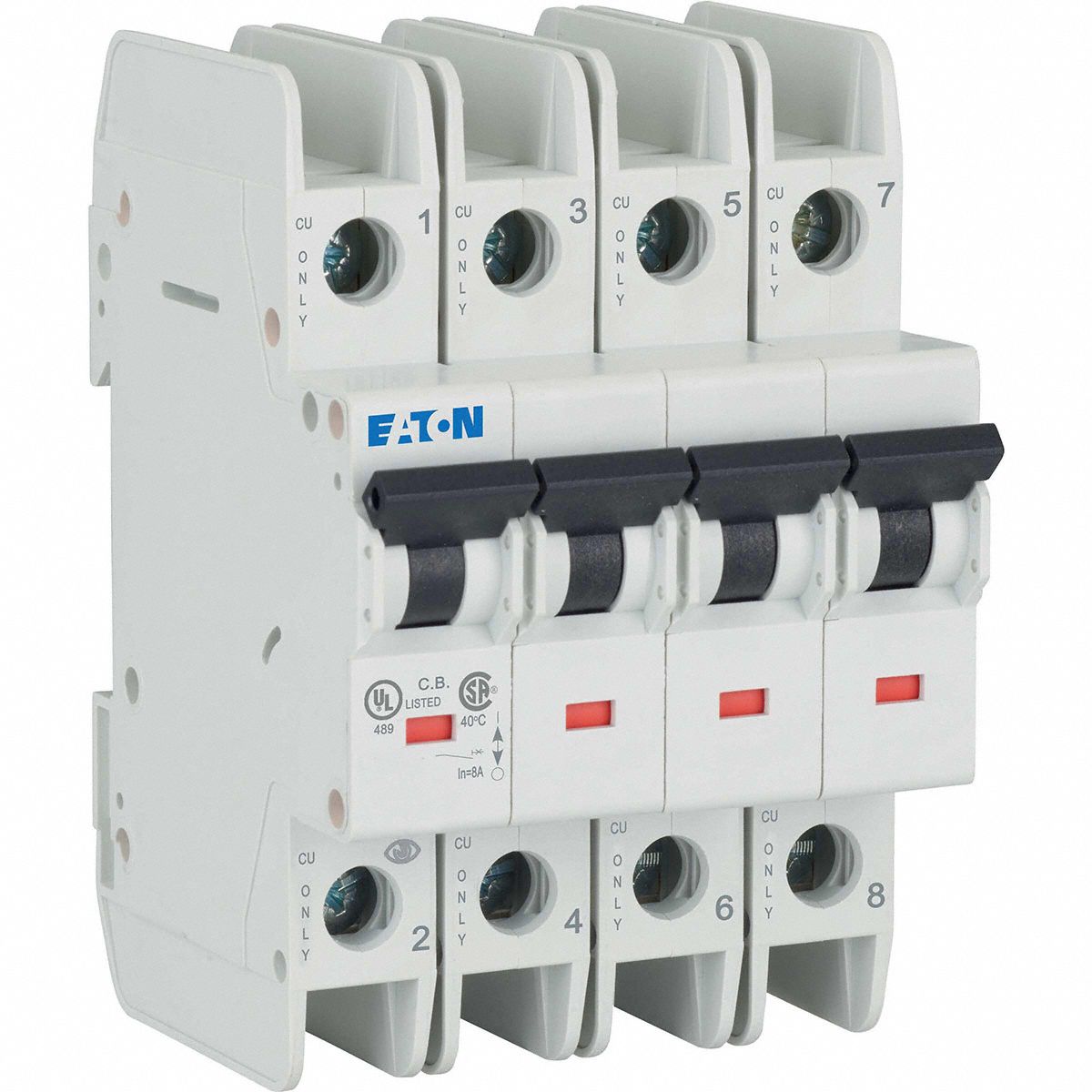 4-Pole, UL489 DIN-Rail Mount Miniature Circuit Breakers