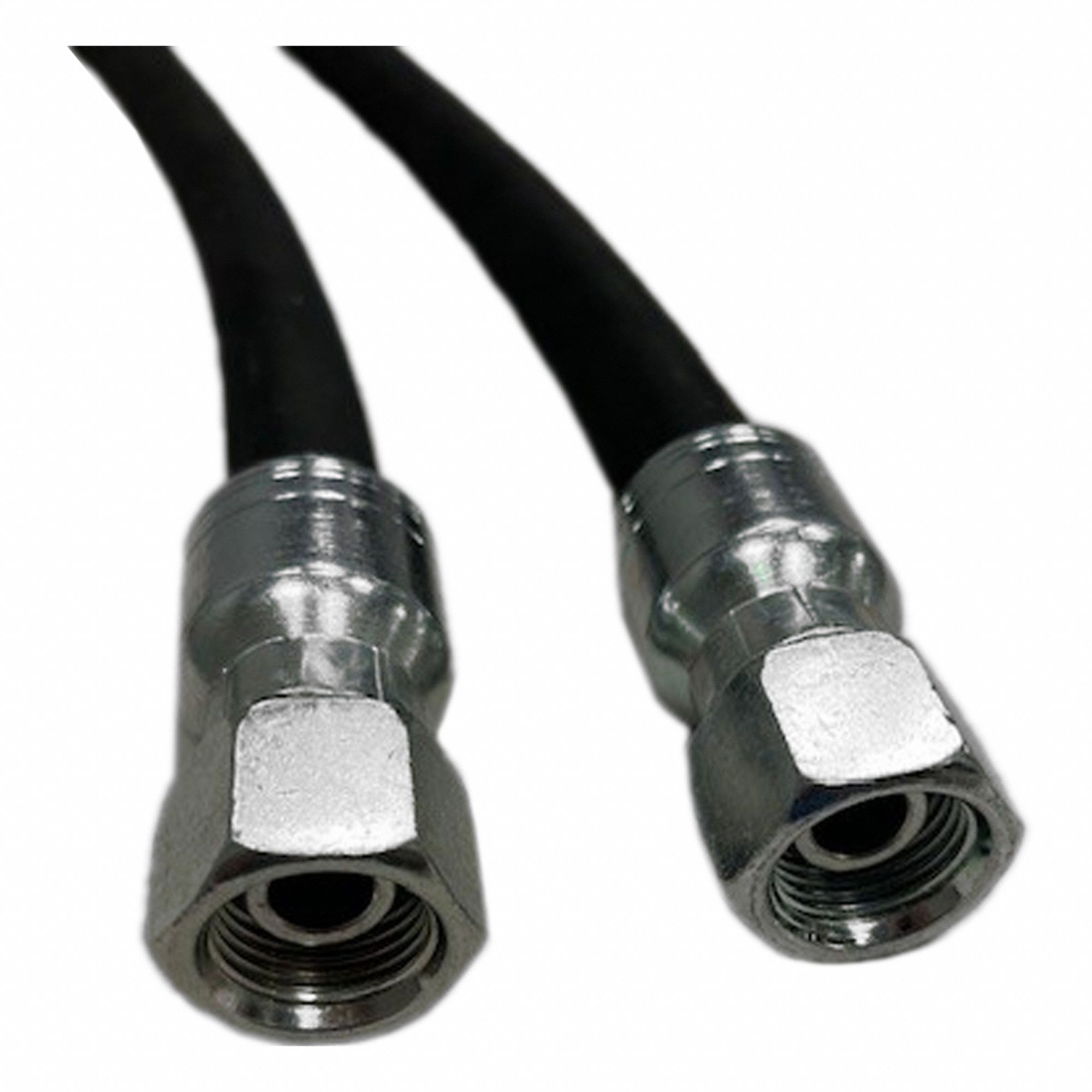 Wire Braided Hydraulic Hose Assembly: 1 in ID, FBSPP x FBSPP, 10 ft Lg, Black, Synthetic Rubber
