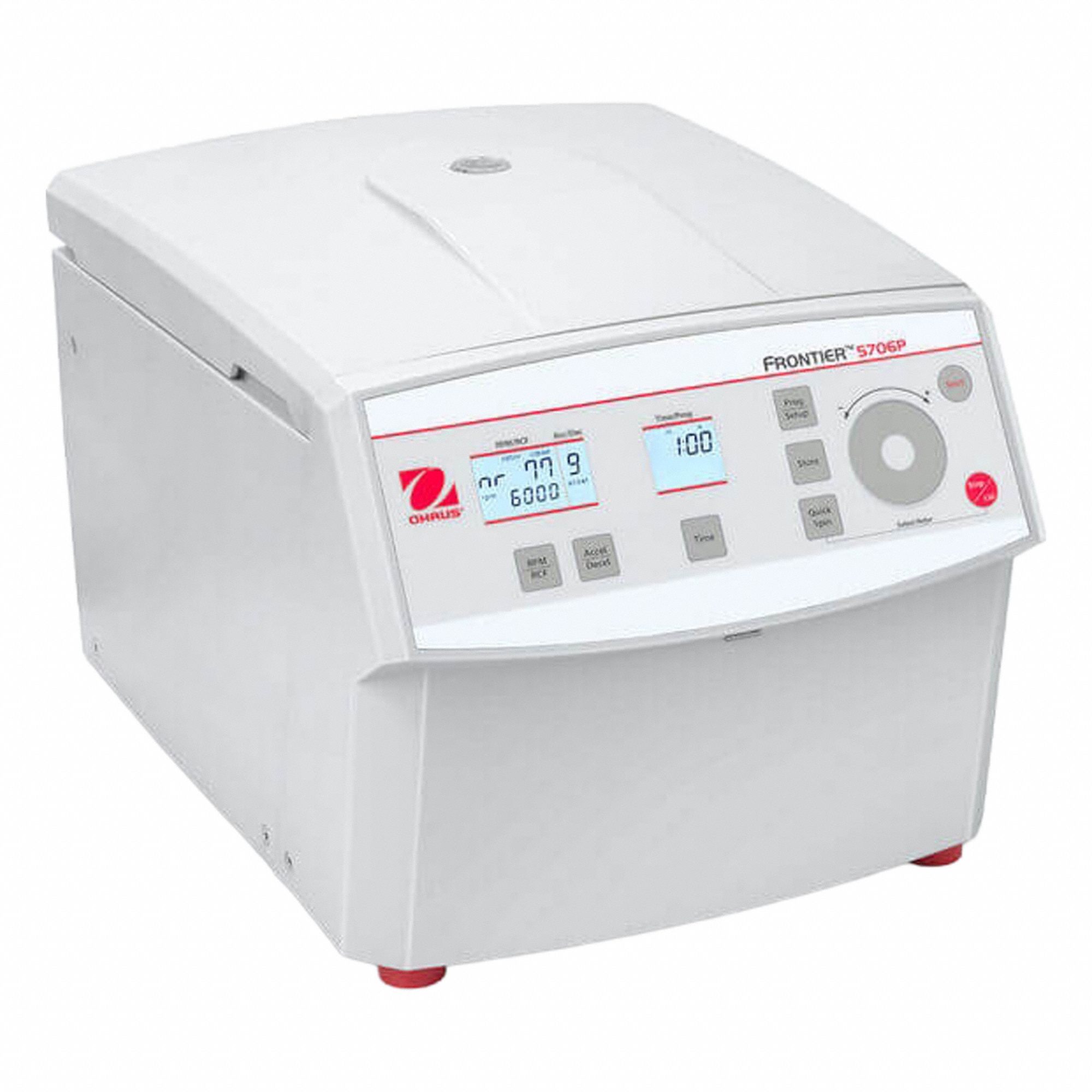 OHAUS Centrifuge: FC5706P+R77, Centrifuge, 6 x 50 mL, Programmable, Variable, Digital, Benchtop. Key specifications — Rotor Type: Angled; Brand: OHAUS; Capacity: 6 x 50 mL; Manufacturer Part Number: FC5706P+R77; Voltage: 100-240 V; Display Type: Digital; For Use With: Blood and Urine Tubes; Mounting Type: Benchtop.