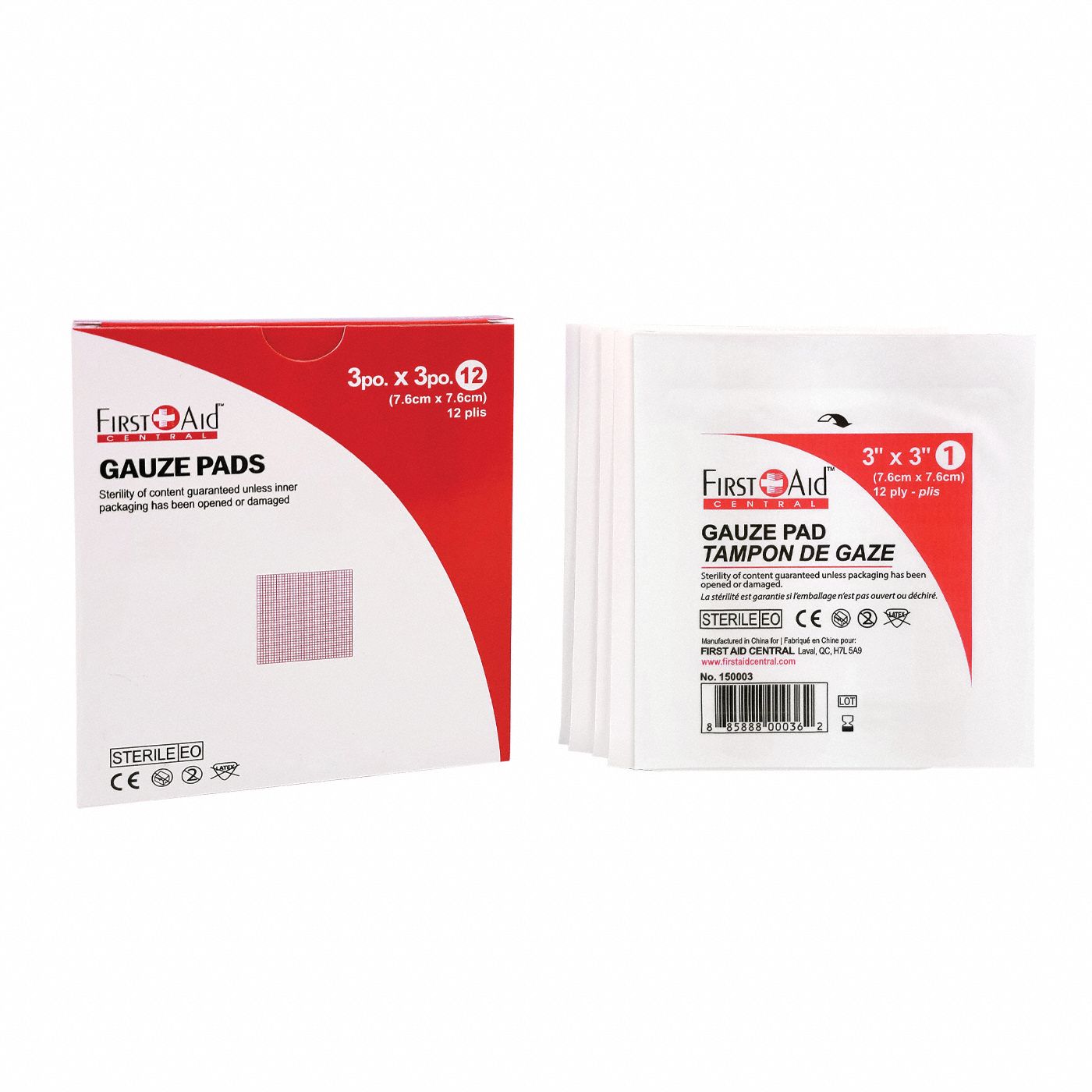 GAUZE PADS,STERILE,12/BX