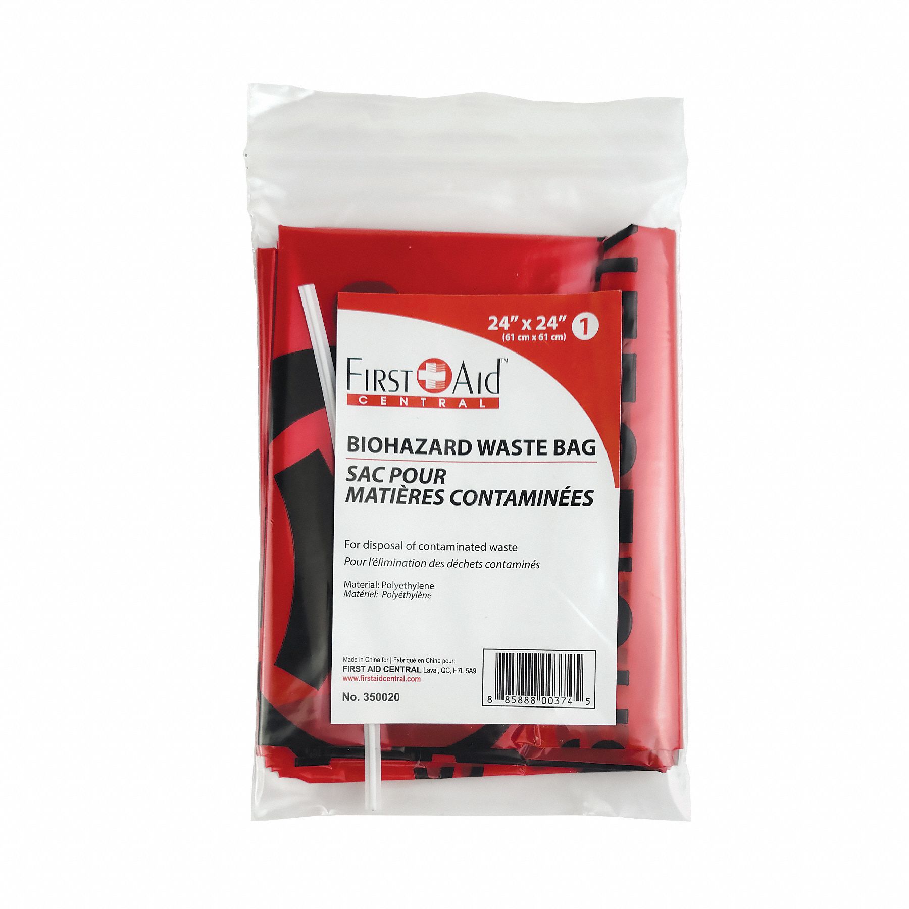 BIOHAZARD WASTE BAG 61 X 61CM