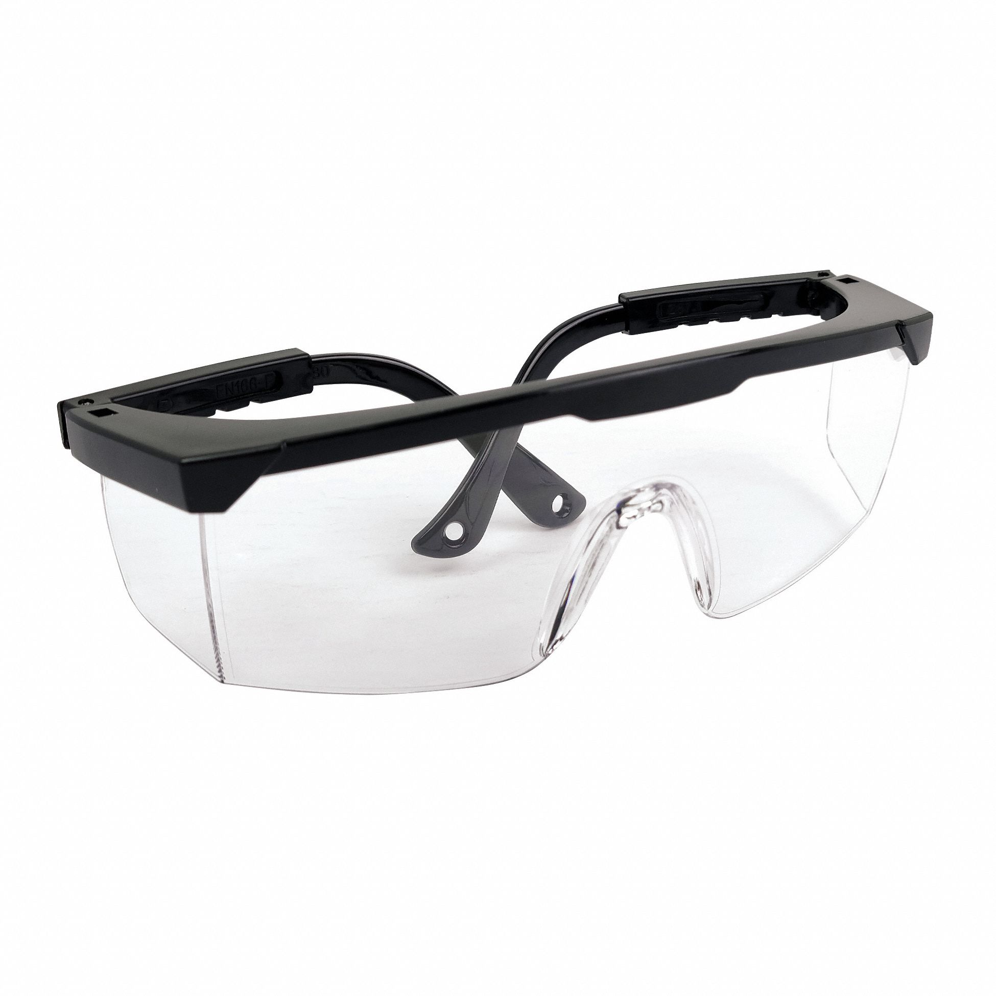LUNETTES DE PROTECTION, DEMI-MONTURE, ENVELOPPANTE, NYLON/PC, ANTIRAYURES, NR/TRSP, UV, M, UNISEXE