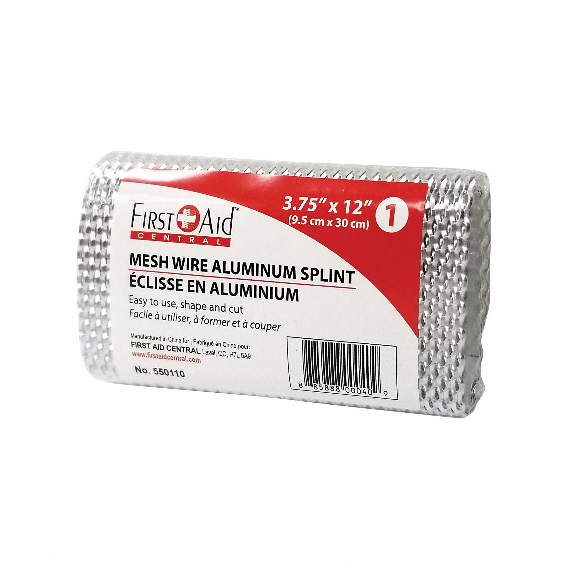 FIRST AID CENTRAL SPLINT ROLL,12IN L,ALUMINUM,SILVER - 27859 ...