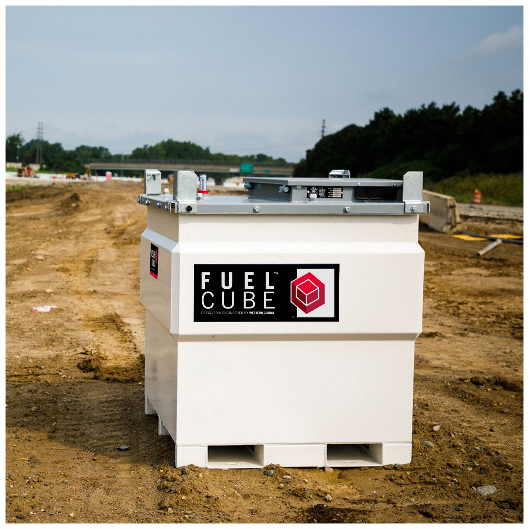 WESTERN GLOBAL White Square Diesel Fuel Tank, 243 gal Capacity, Steel 796U45FCPW0250 Grainger