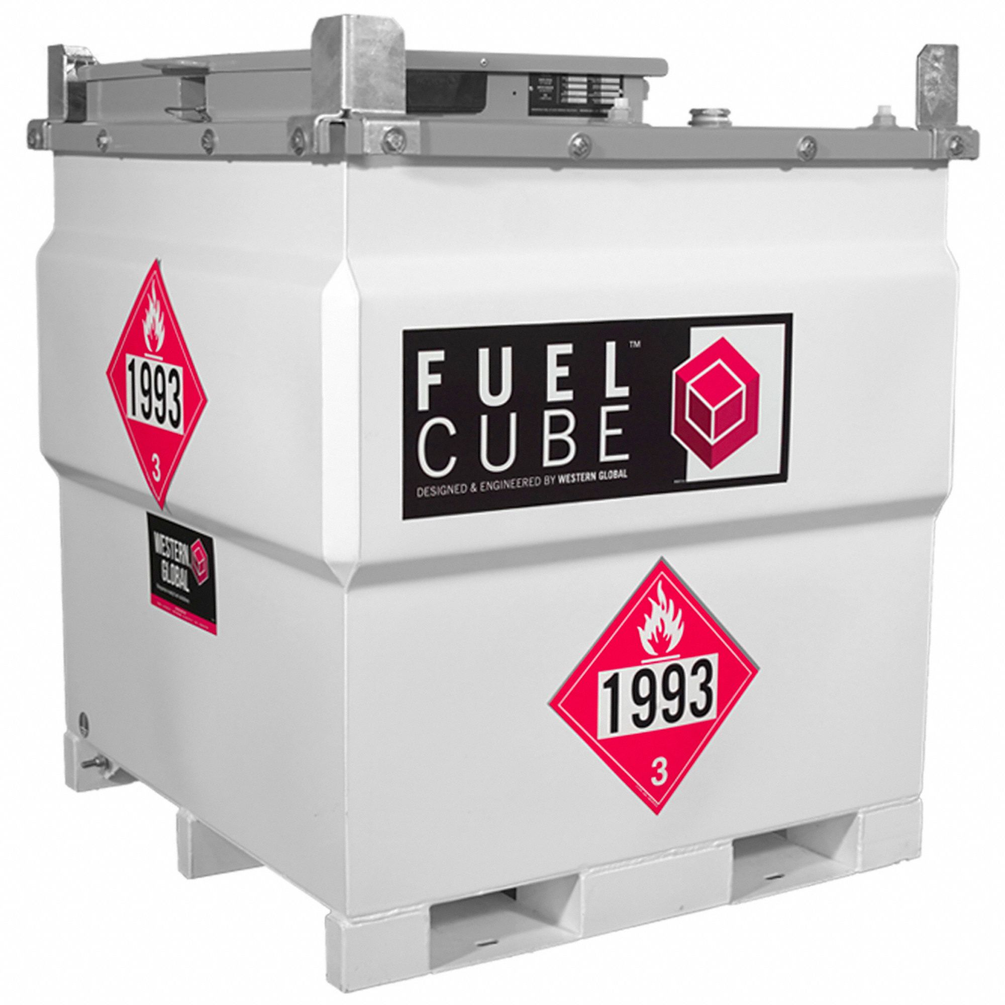 Western Global White Square Diesel Fuel Tank 243 Gal Capacity Steel