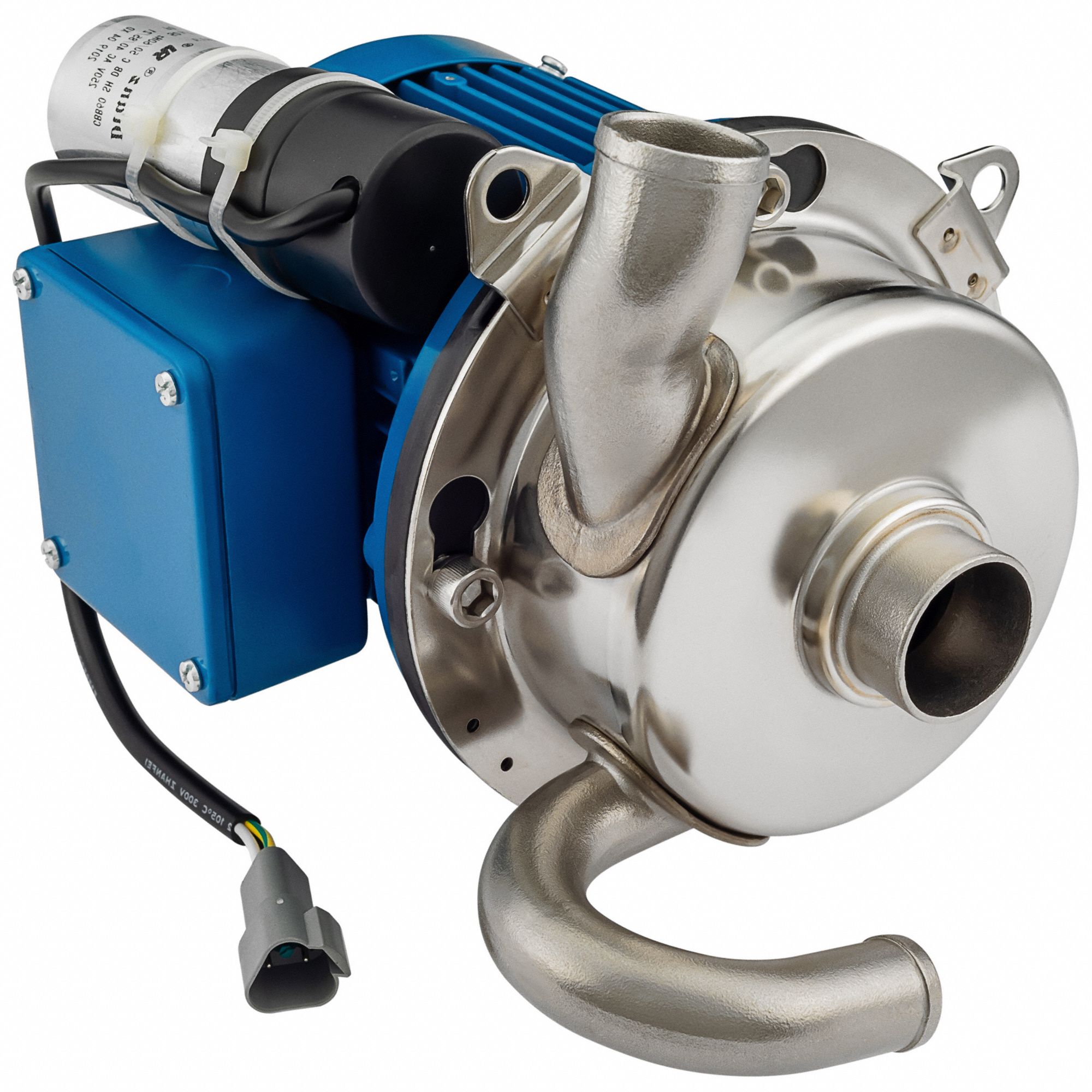 Centrifugal Pump: 1 hp, 115/230V AC, 64 ft Max Head, 1 1/2 in , 1 1/2 in Intake and Disch, TEFC, SS