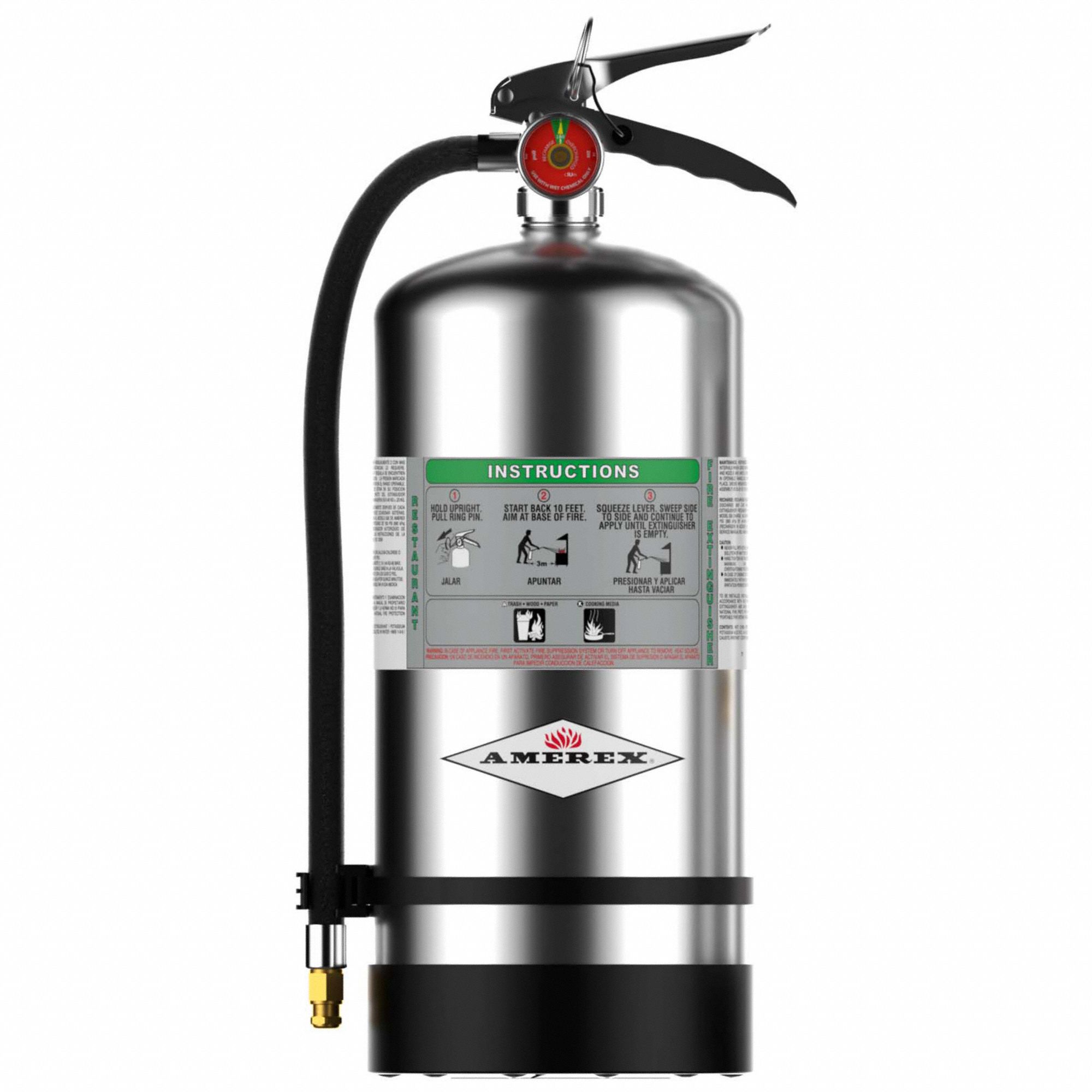 Fire Extinguisher: 6 L Extinguisher Capacity, 2A:K, Potassium Citrate/Acetate