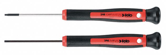 SCREWDRIVER SET, PRECISION, TORX, 6 PIECE, 2 23/64 IN SHANK L, 5 29/32 IN OVERALL L, ABS/STEEL