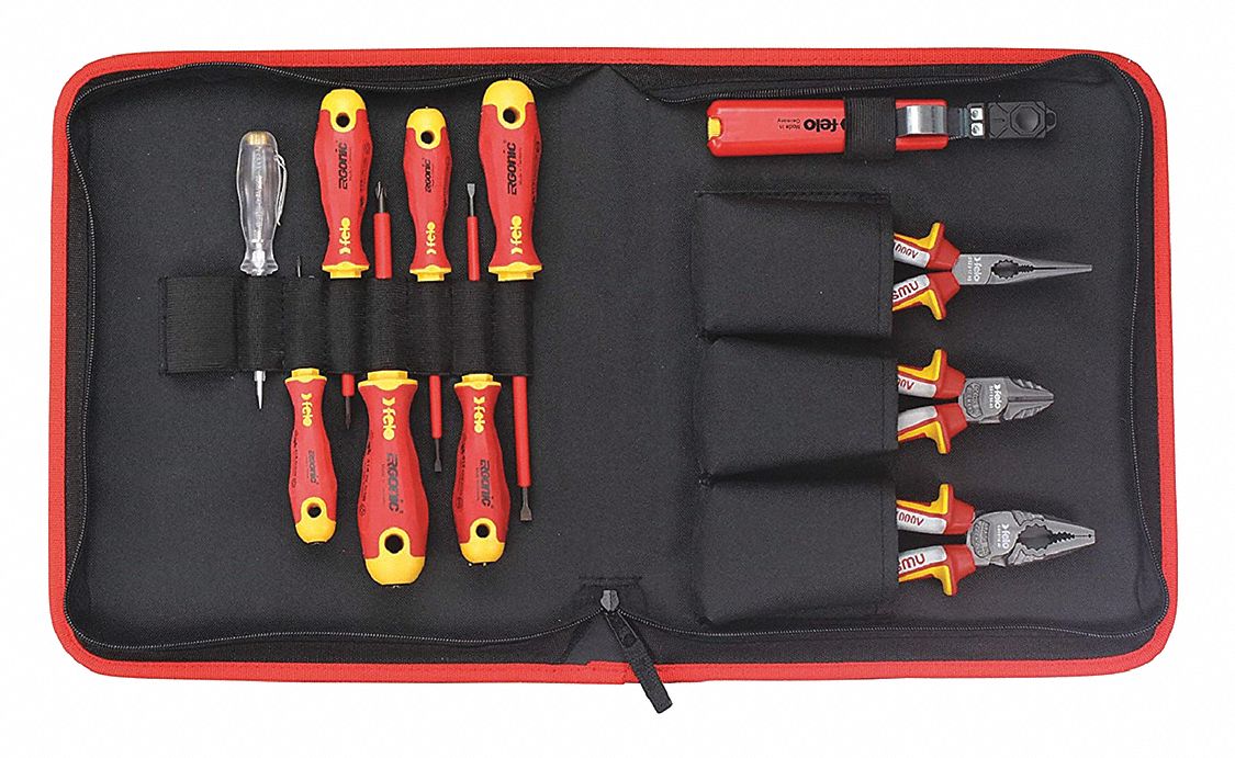 ELECTRICIANS TOOL SET, 12 PIECES, 3.5 X 0.6 MM, 4.0 X 0.8 MM, 5.5 X 1.0 MM DRIVE, INCLUDES STORAGE
