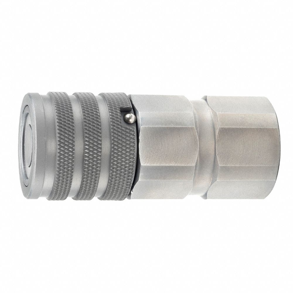 Body Assembly Coupling: 1/4 in, Steel, 3 g/min Max. Flow Rate, Push-to-Connect, Female NPSF