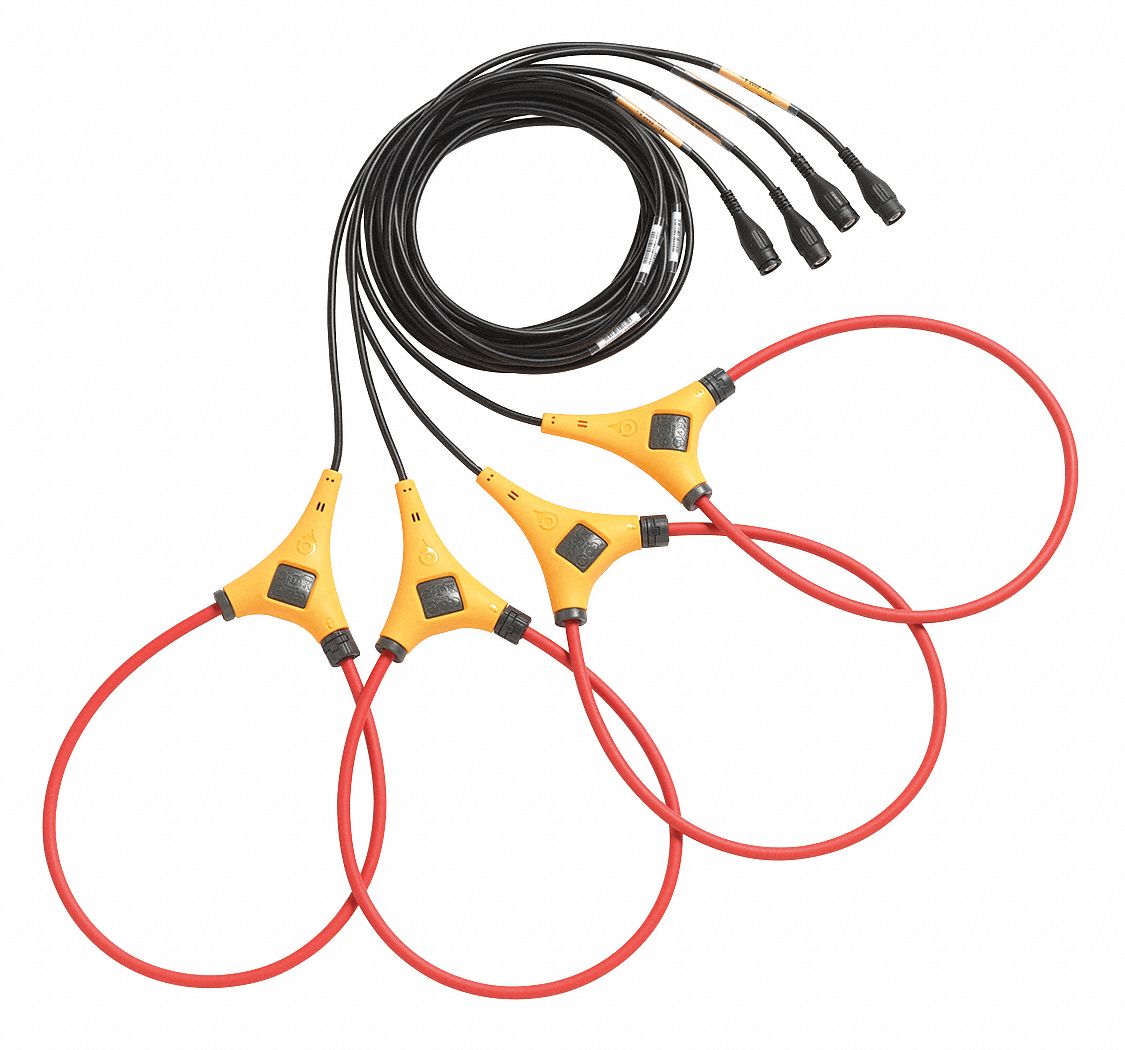 CURRENT PROBE, THIN, FLEXIBLE, 6000 A AC, 10 HZ/100 KHZ, BNC CONNECT, BLK/YLW/RED, 24 IN, PK 4