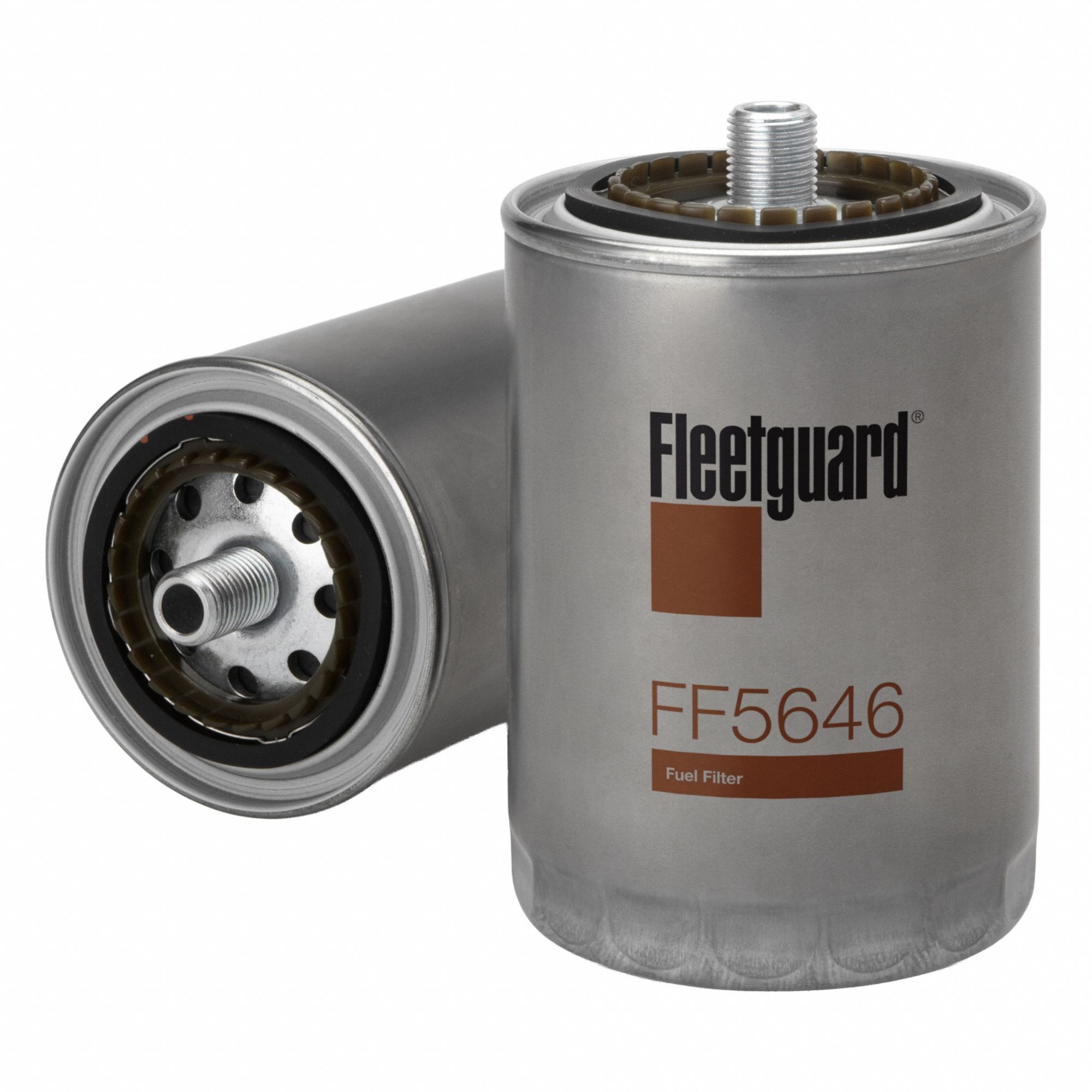 Fuel Filter: Spin-On, 6 1/4 in Overall Lg, 3 3/4 in Outside Dia, 2 7/16 in Inside Dia