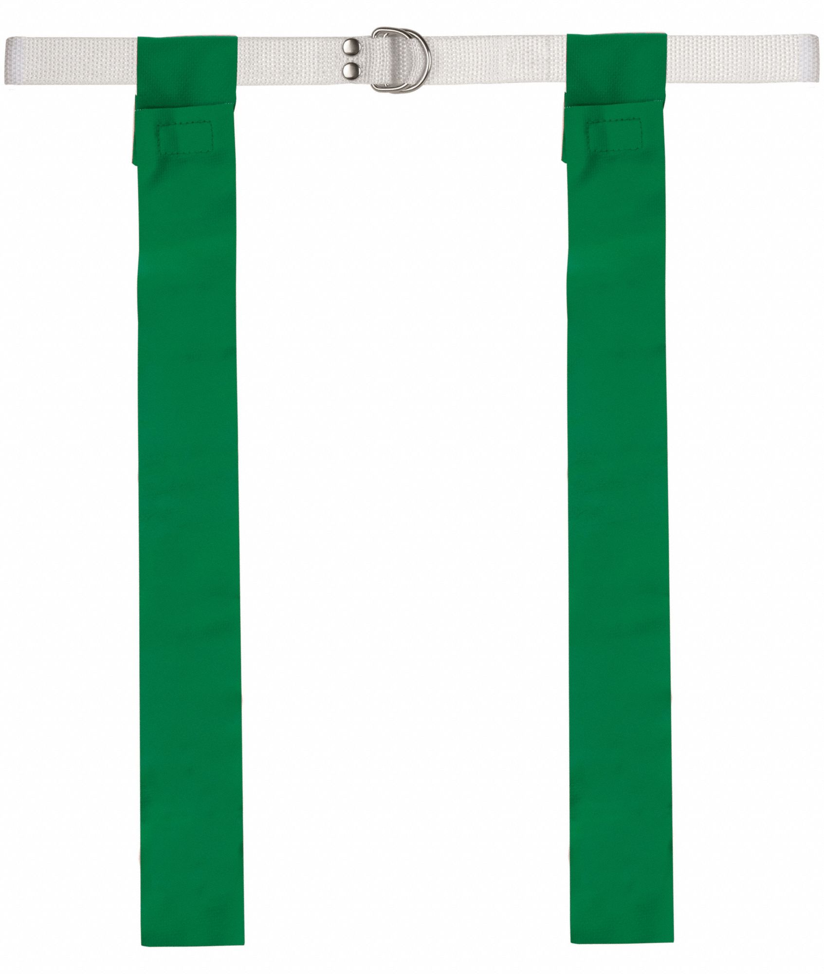 Flag Football Kit: Green, 60 in For Waist Size - Max, Pull Off, 15 in Lg, 2 Flags