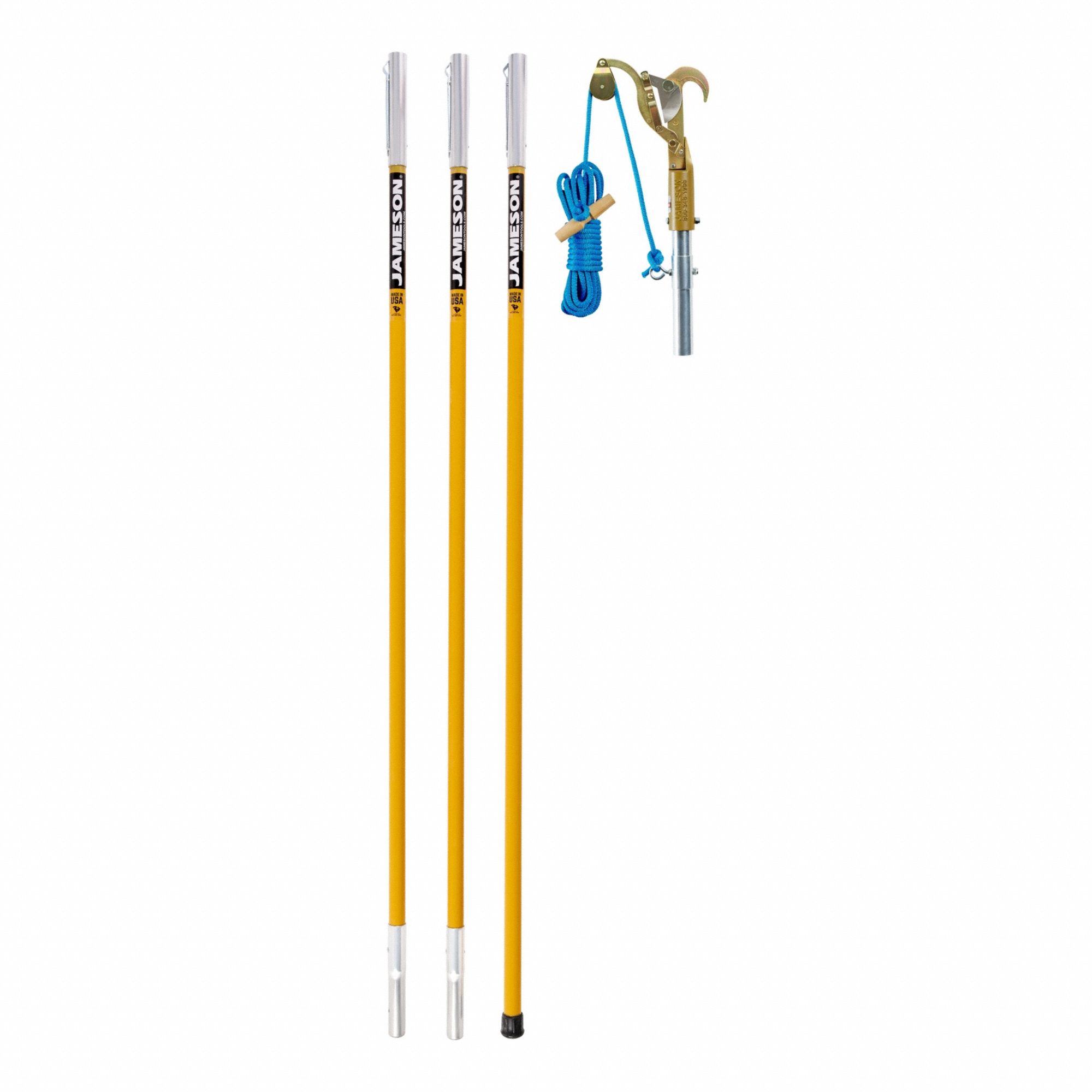 Tree Pruner: 13 in Blade Lg, Steel, Fiberglass, 1 1/4 in, 19 ft Overall Lg, Wood