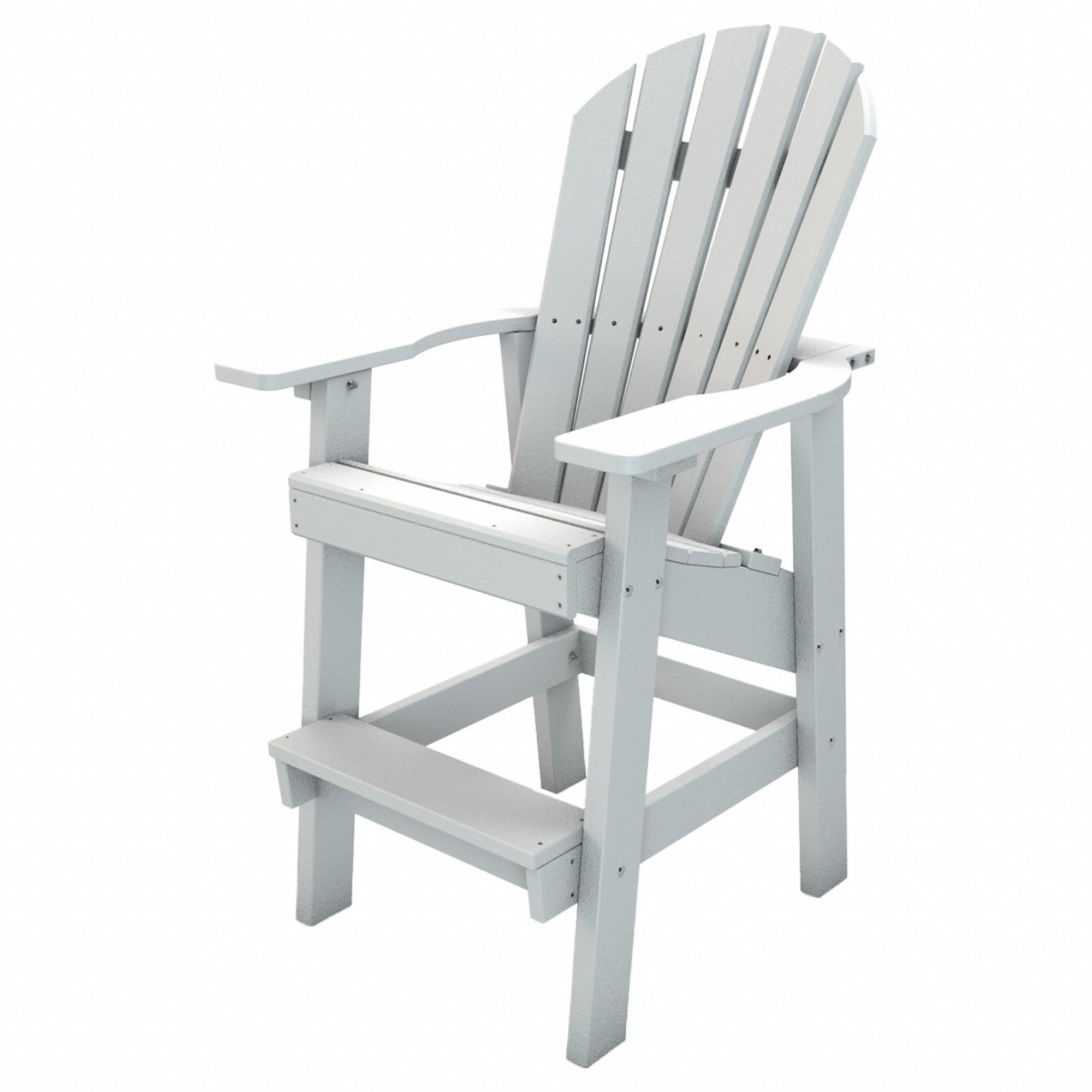 Adirondack Chair: White, White, Vandal Resistant, 29 1/2 in Seat Ht, 20 1/2 in Seat Wd