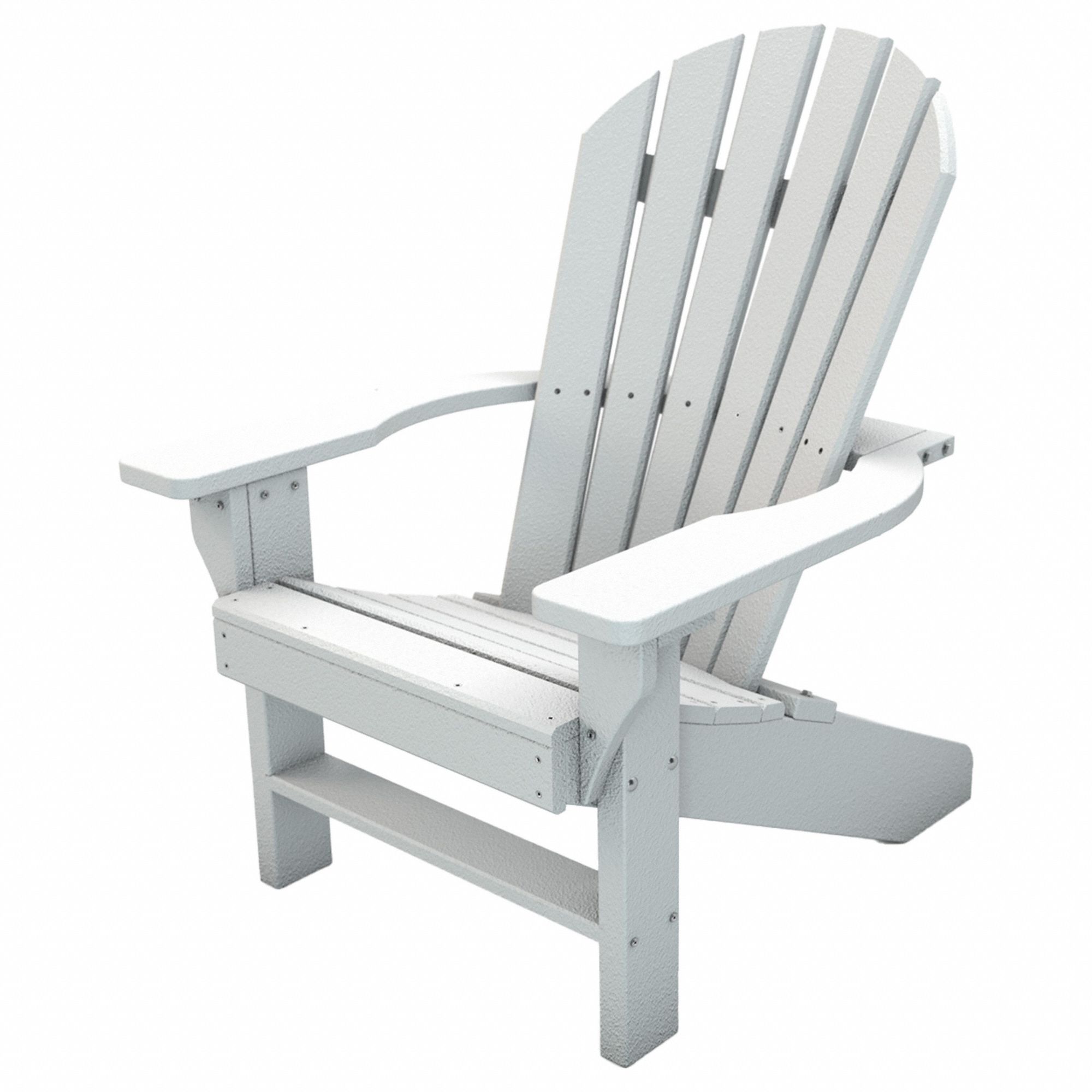 Adirondack Chair: White, White, Vandal Resistant, 16 in Seat Ht, 20 1/2 in Seat Wd