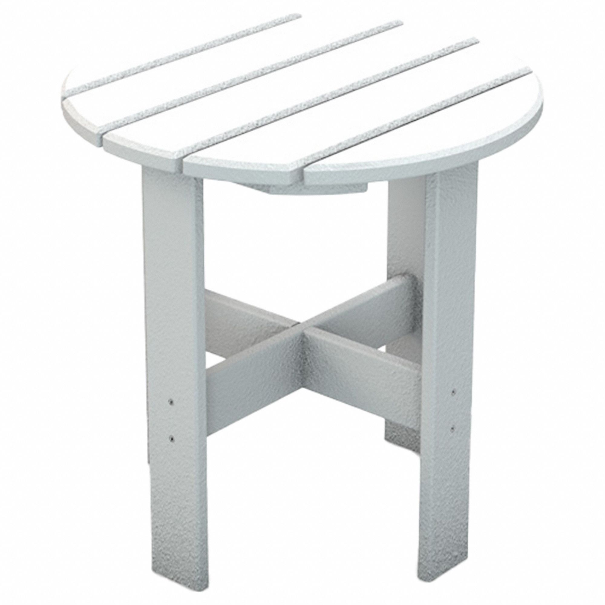 Patio Table: White, Resinwood, 18 in Overall Ht, 18 in Overall Wd, 18 in Overall Dia