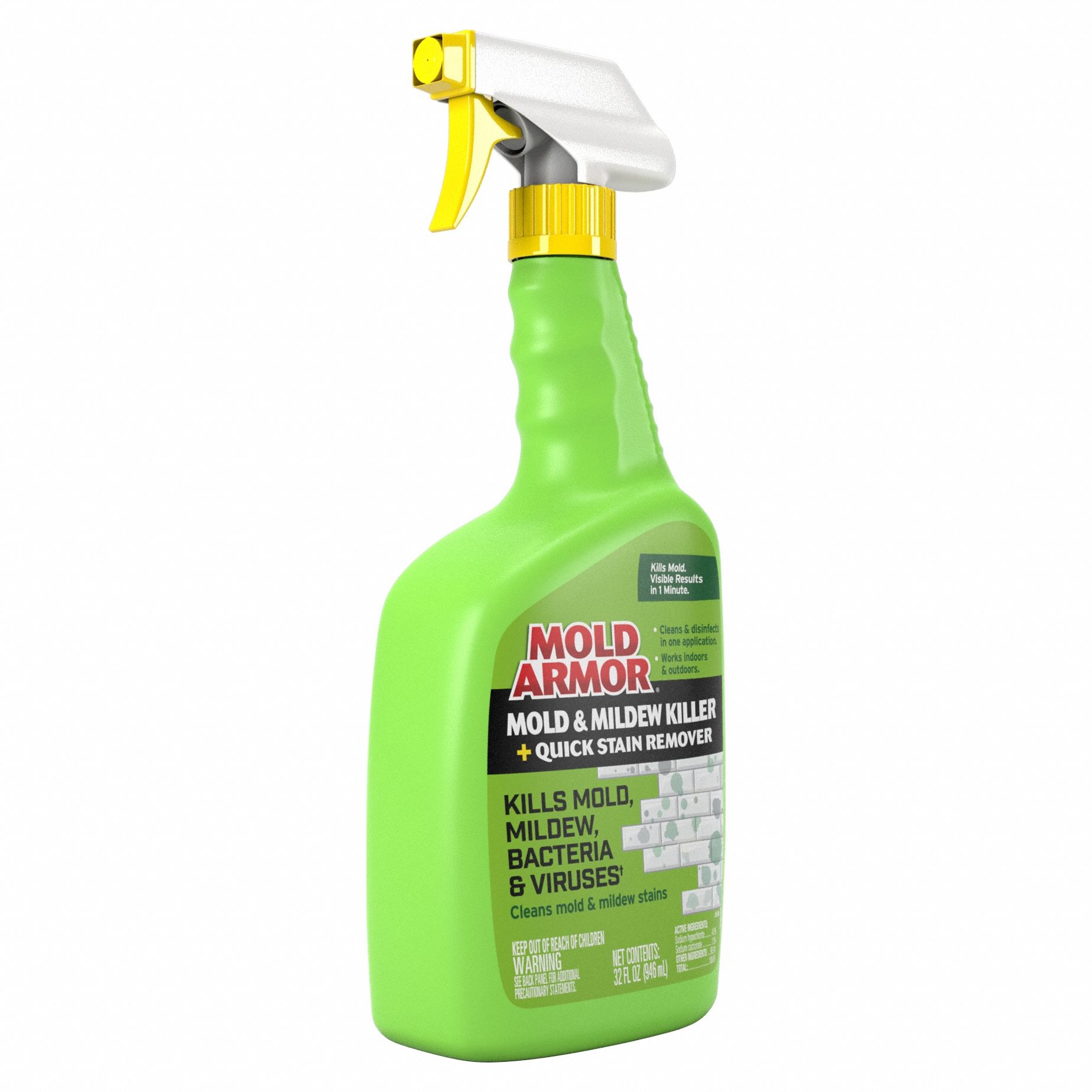 Mold and Mildew Remover: Trigger Spray Bottle, 32 oz Container Size, Ready to Use, Liquid