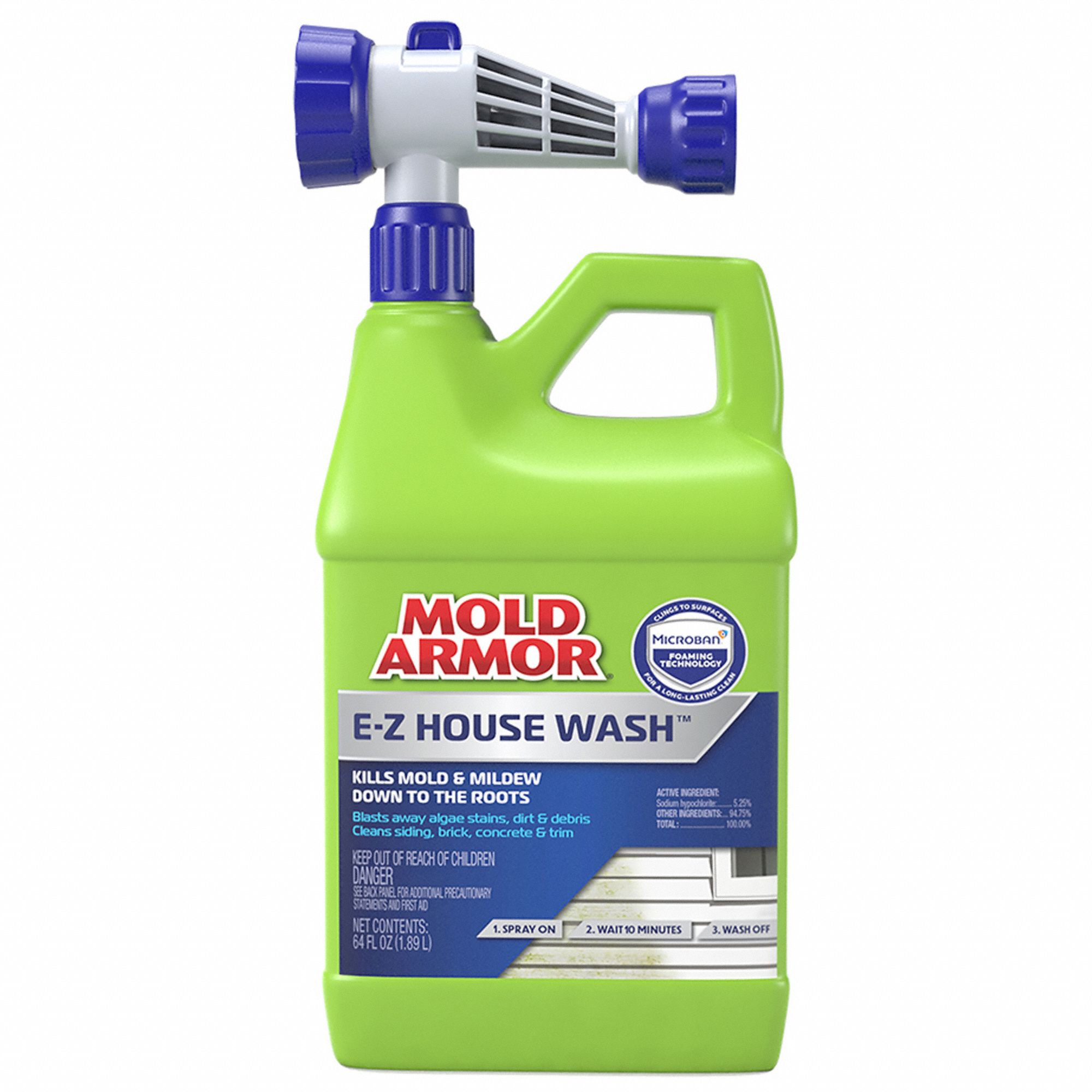 Mold and Mildew Remover: Hose End Connection Bottle, 1 gal Container Size, Ready to Use