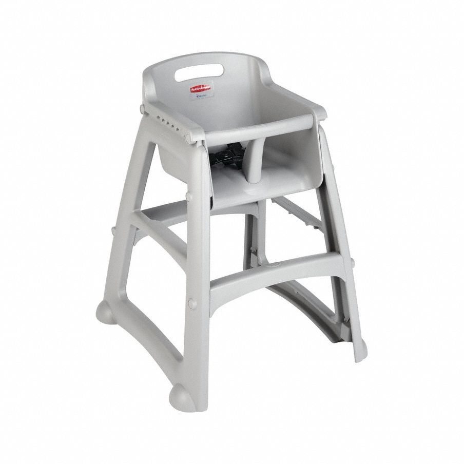 RUBBERMAID COMMERCIAL PRODUCTS FG780608PLAT High Chair,29 3/4 in H,Platinum 4PLW