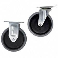 Caster Kit: 2 1/2 in Overall Wd, 5 in Overall Dp