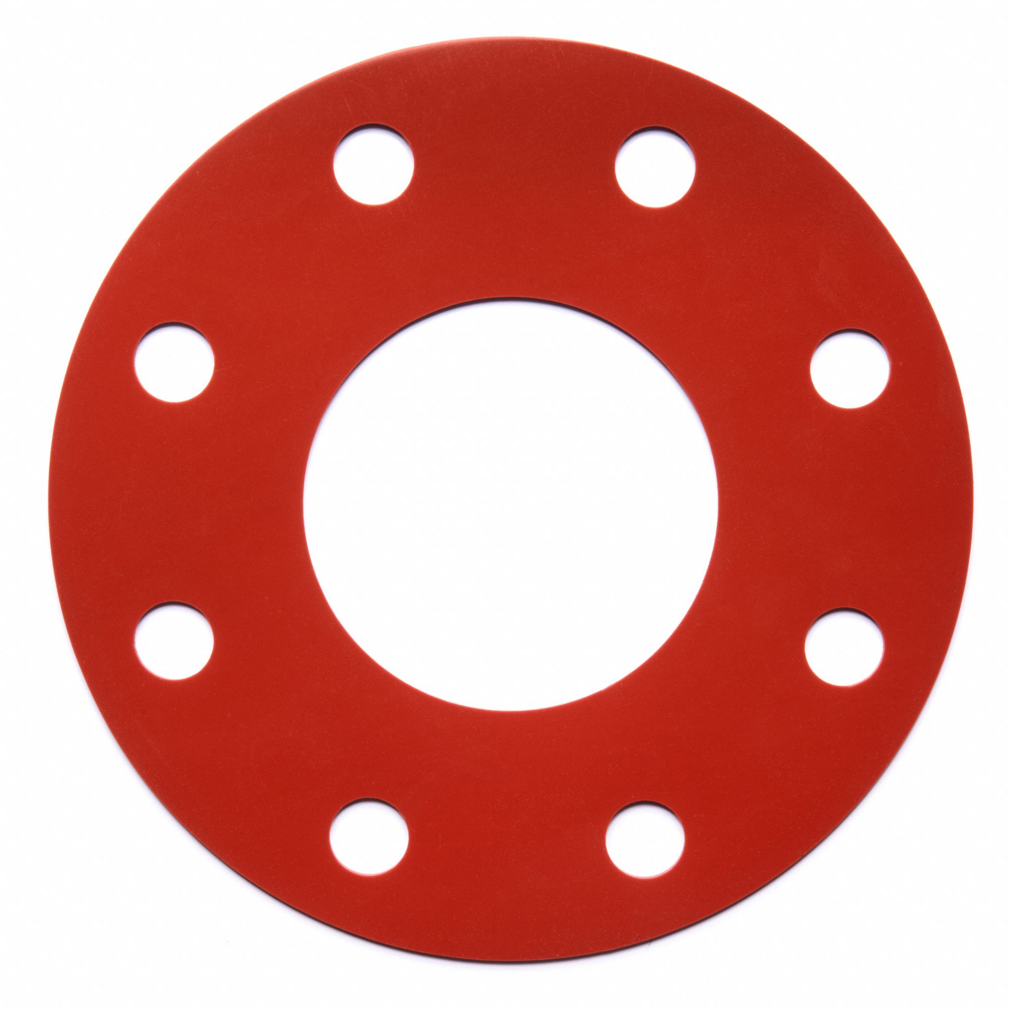FULL FACE FLANGE GASKET: CLASS 300, SBR, FOR 2 IN PIPE, ⅛ IN THICK, RED, 2⅜ IN ID