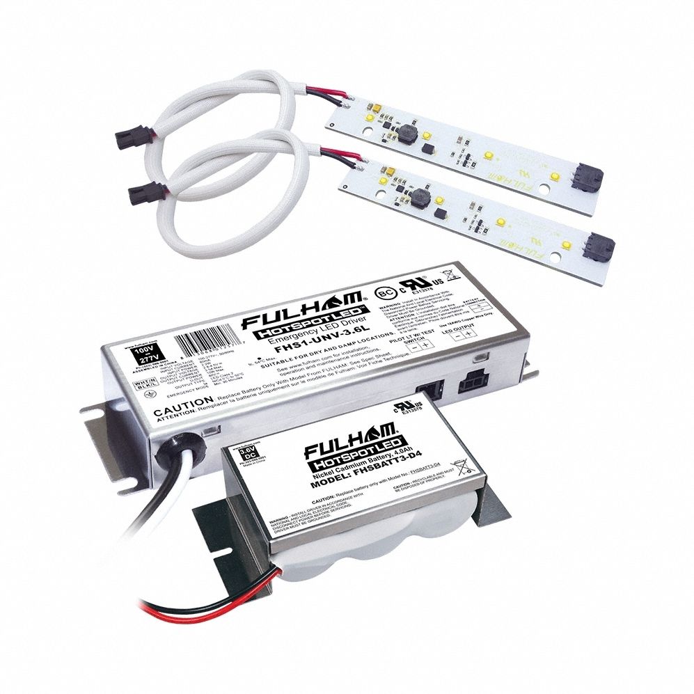 LED Emergency Driver: Linear, 900 lm, 120 to 277V AC, 2.8 A Output Current, Nickel Cadmium