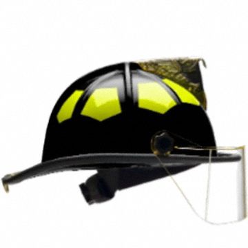 BULLARD Fire Helmet: Black, Fiberglass, Chin Strap (MPN UL6BK). Key specifications — Color: Black; Chin Strap: Yes; Brand: BULLARD; Shell Material: Fiberglass; Suspension: 6 Point Sure Lock® Ratchet Headband with Brow Pad.