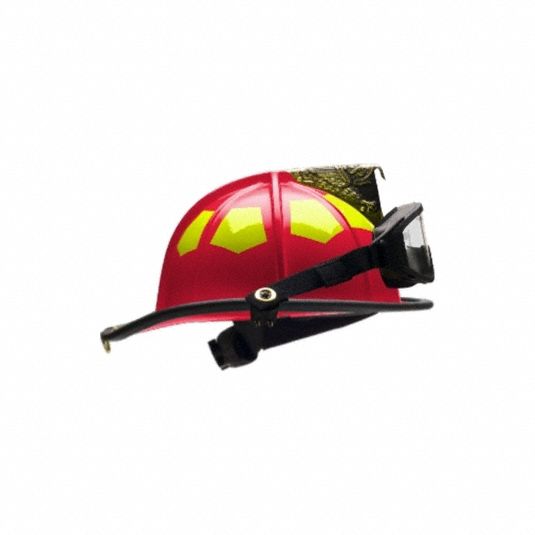 BULLARD Fire Helmet: Red, Fiberglass, Chin Strap, 6 Point Sure Lock® Ratchet Headband with Brow Pad (MPN UL6RDGIZ2). Key specifications — Color: Red; Chin Strap: Yes; Brand: BULLARD; Shell Material: Fiberglass; Suspension: 6 Point Sure Lock® Ratchet Headband with Brow Pad.