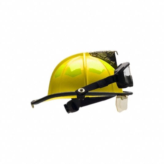 BULLARD Fire Helmet: Yellow, Fiberglass, Chin Strap (MPN UL6YLBRK2). Key specifications — Color: Yellow; Chin Strap: Yes; Brand: BULLARD; Shell Material: Fiberglass; Suspension: 6 Point Sure Lock® Ratchet Headband with Brow Pad.