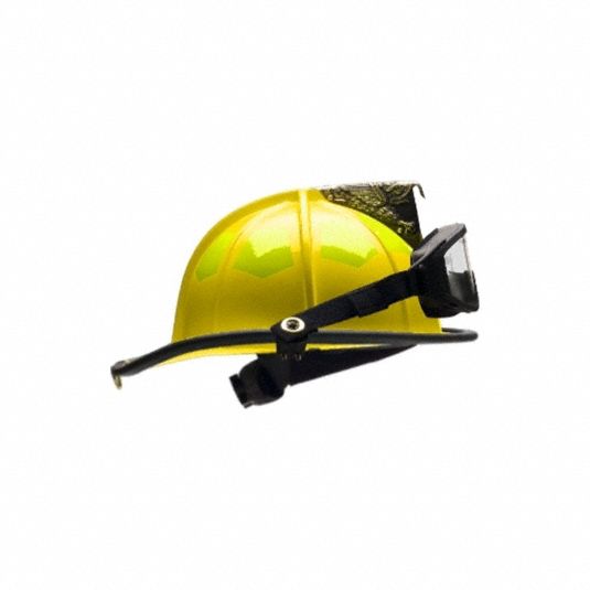 BULLARD Fire Helmet: Yellow, Fiberglass, Chin Strap (MPN UL6YLGIZ2). Key specifications — Color: Yellow; Chin Strap: Yes; Brand: BULLARD; Shell Material: Fiberglass; Suspension: 6 Point Sure Lock® Ratchet Headband with Brow Pad.