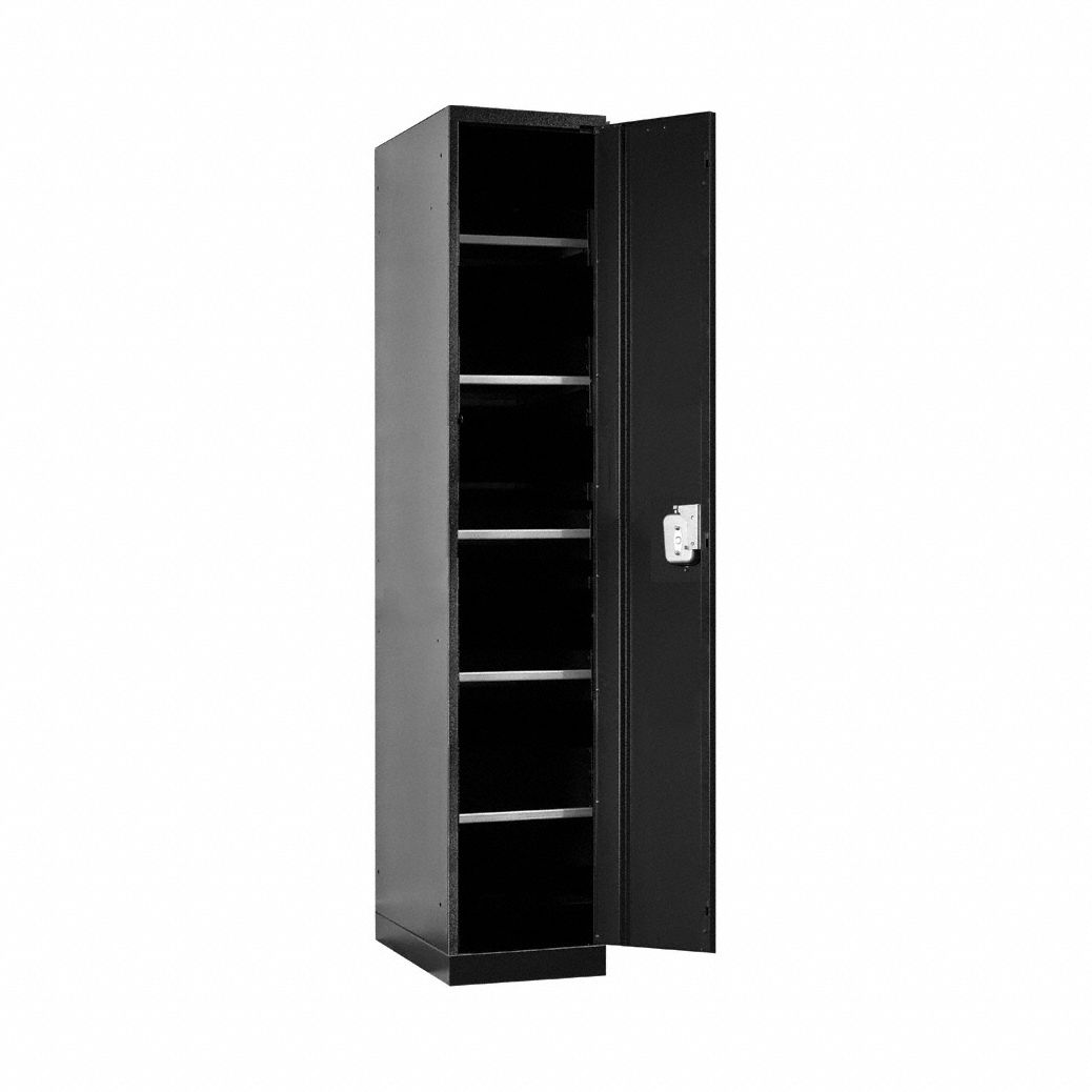 Wardrobe Locker: 24 in Overall Wd, 24 in Overall Dp, 78 in Overall Ht, Black, Steel