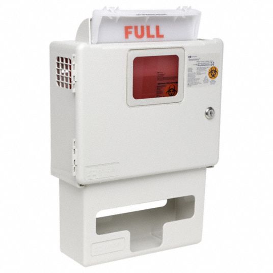 METRO, Locking Sharps Container, 1.25 gal Capacity, Locking Sharps