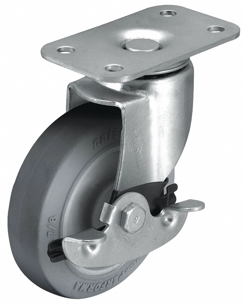 SWIVEL CASTER WHEEL, 3 IN, BRAKE