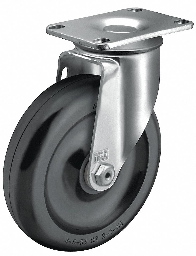 4IN BLACK POLYOLEFIN SWIVEL WHEEL