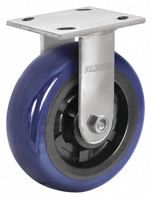 RIGID CASTER WHEEL, 4 IN, POLYURETHANE, 600 LB CAPACITY, P-BRG