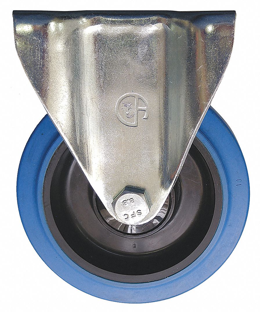 ROUE PIVE,RIGIDE,PLAQUÉ,CAPCHG 300 LB,BL,1 1/2 X 5 PO,CTCHC ÉLASTIQUE