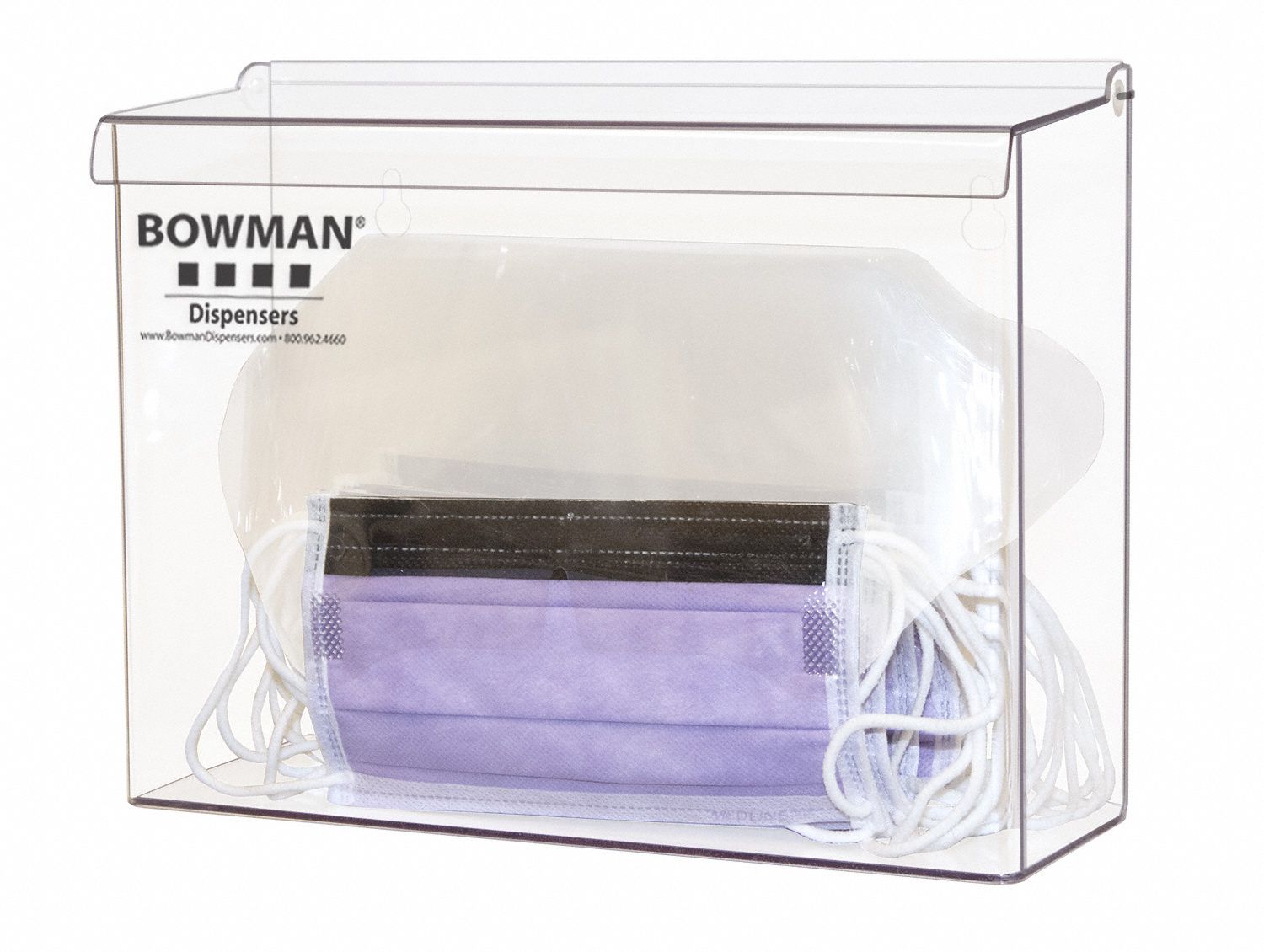 Respiratory Equipment Dispenser: PETG Plastic, Transparent, Dispenser, 4 in Lg