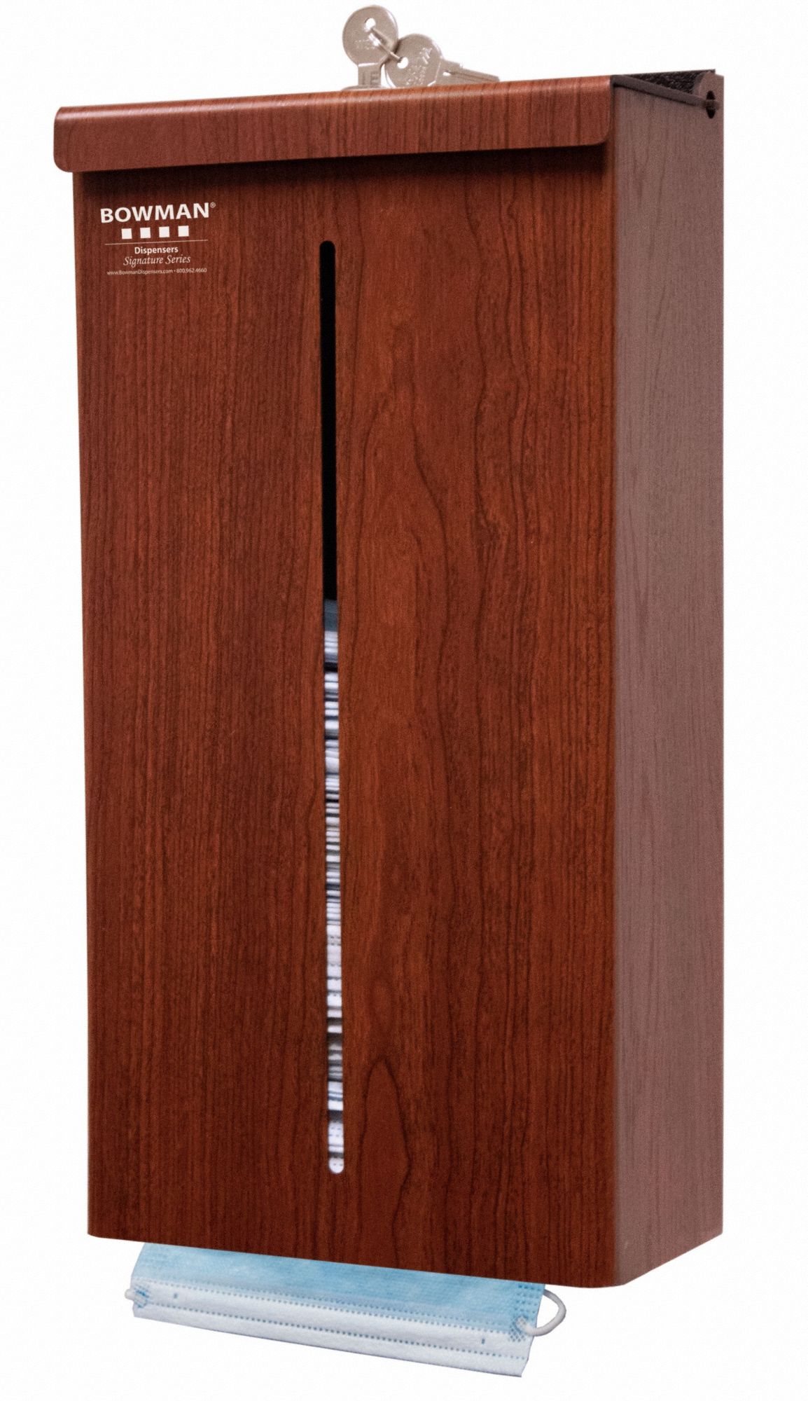 Respiratory Equipment Dispenser: ABS Plastic, Cherry, (2) Keys/Dispenser