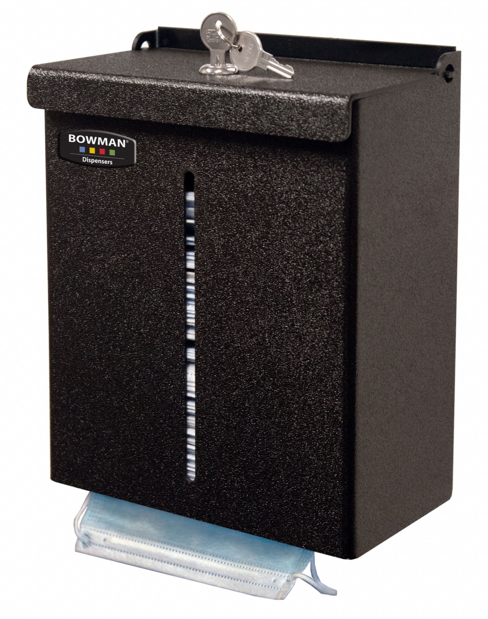 Respiratory Equipment Dispenser: ABS Plastic, Black, (2) Keys/Dispenser