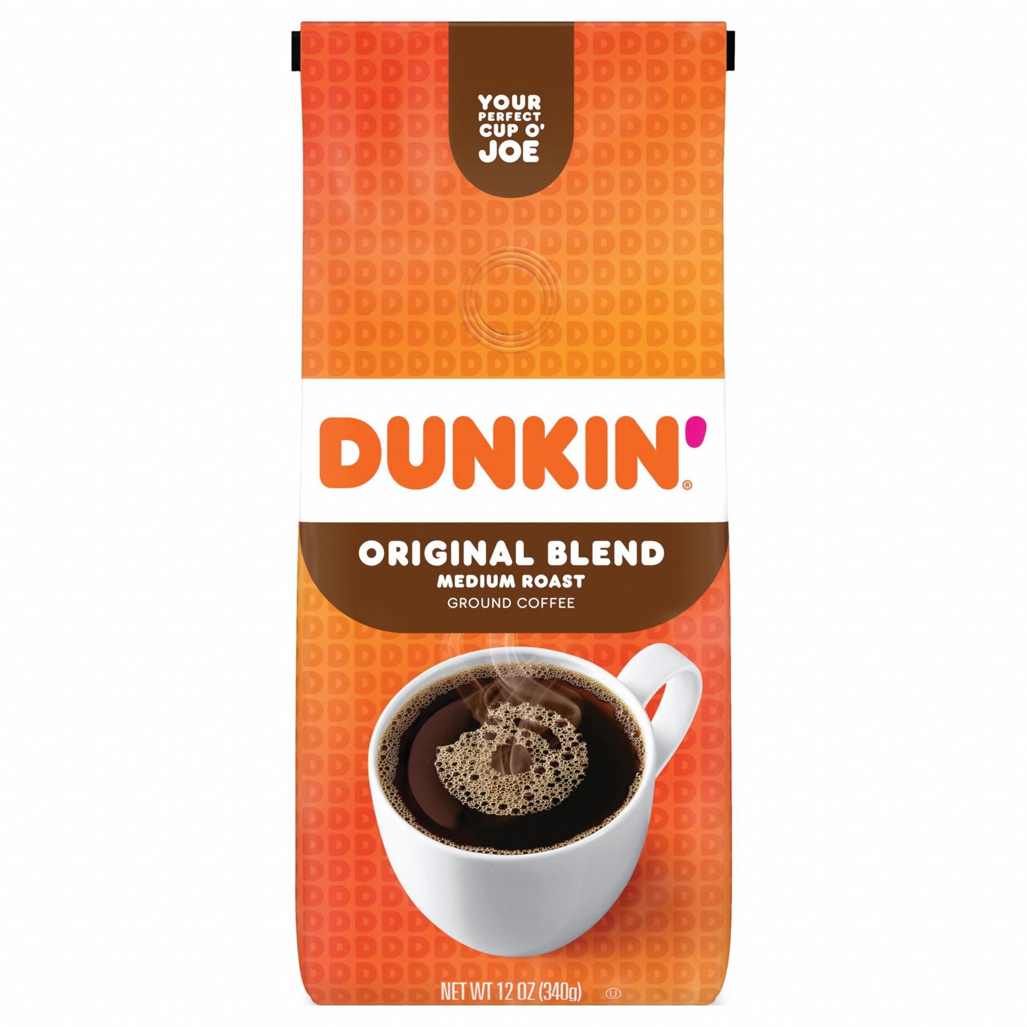 Coffee: Caffeinated, Original Blend, Bag, 0.9 lb Pack Wt, 12 oz Net Wt, Medium, Ground